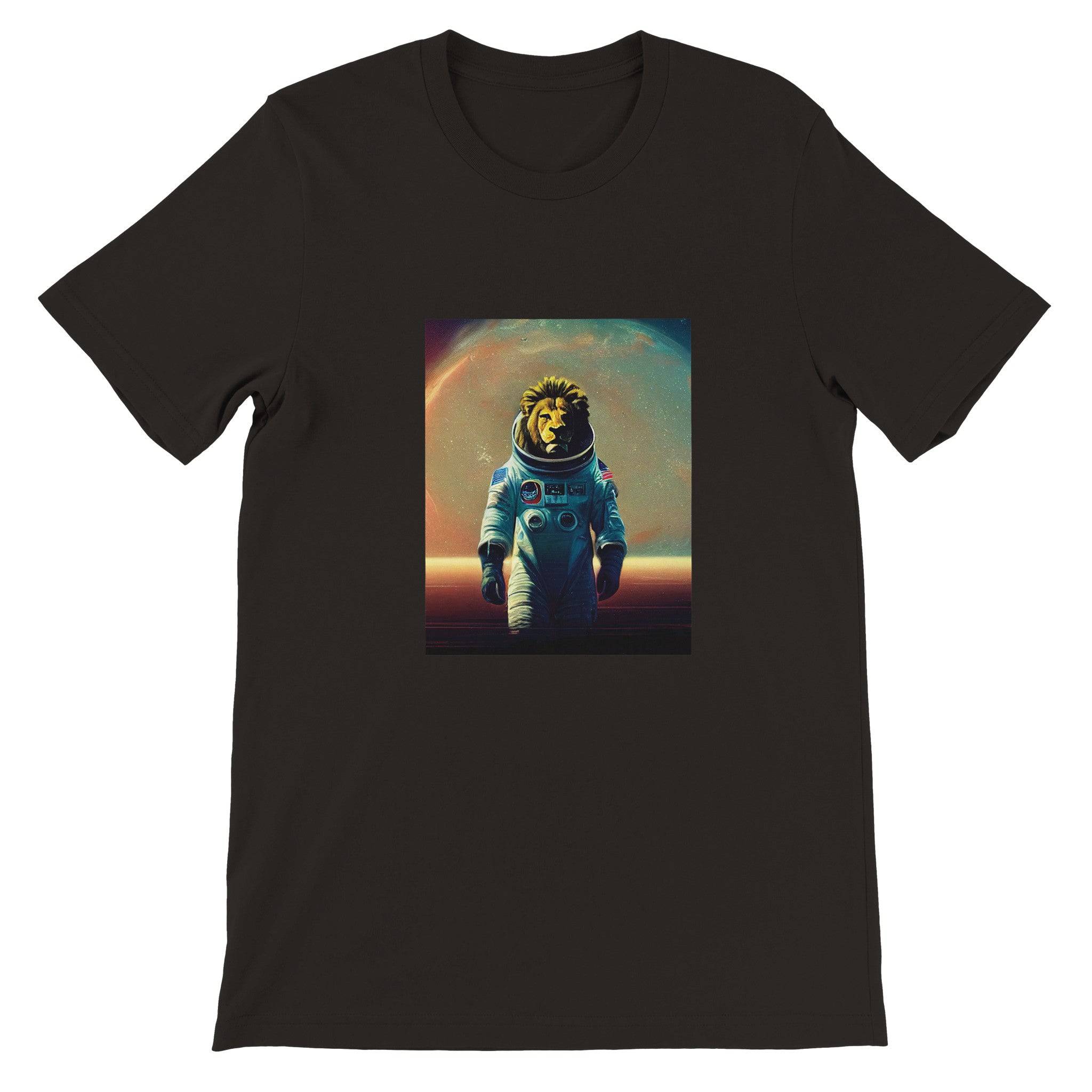 Budget Unisex Crewneck T-shirt/Lion-Astronaut - Enet Images
