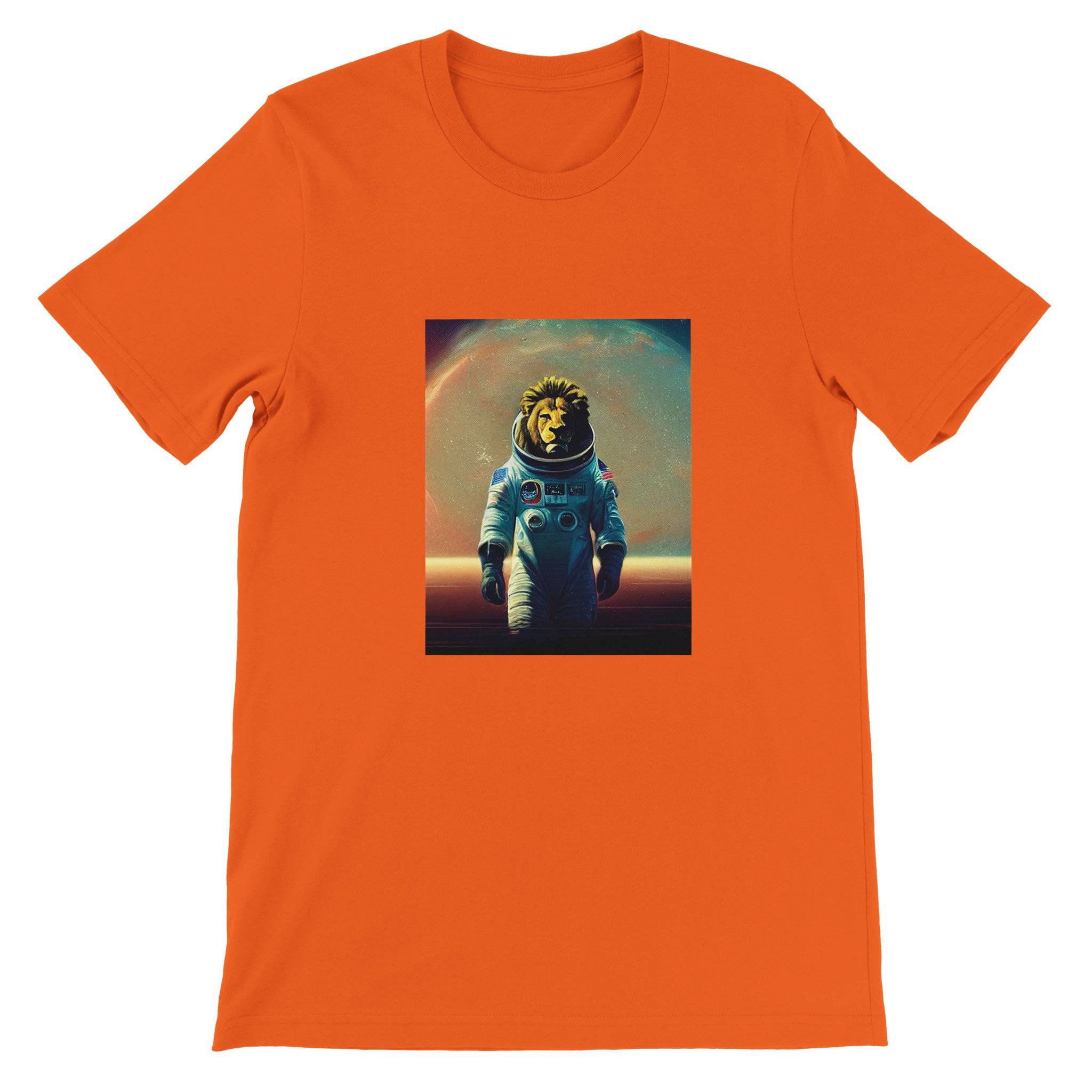Budget Unisex Crewneck T-shirt/Lion-Astronaut - Enet Images