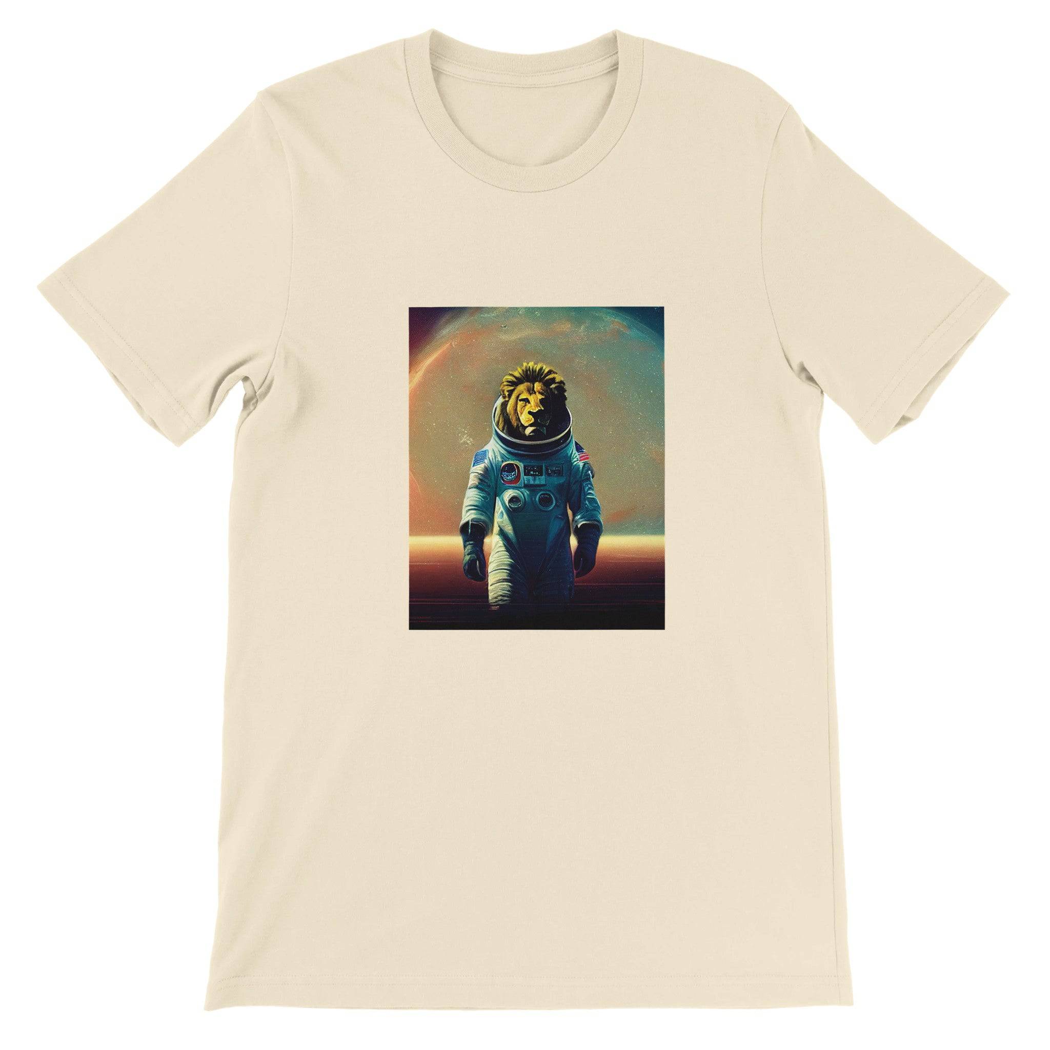 Budget Unisex Crewneck T-shirt/Lion-Astronaut - Enet Images