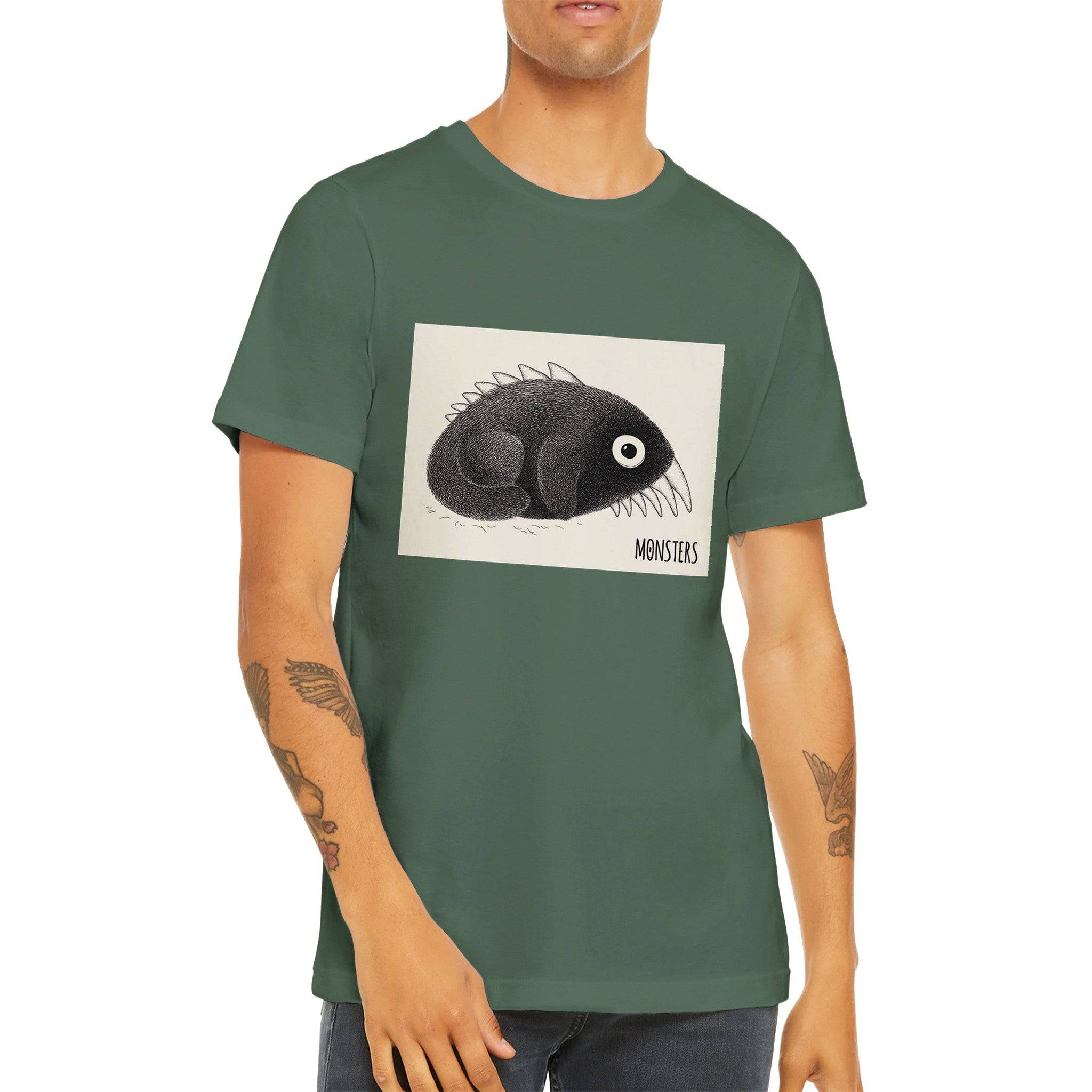Budget Unisex Crewneck T-shirt/Monster-Fish - Enet Images