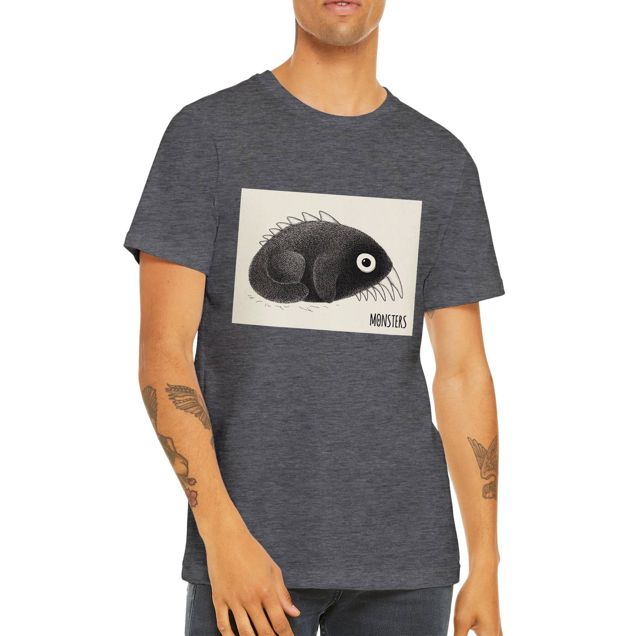 Budget Unisex Crewneck T-shirt/Monster-Fish - Enet Images