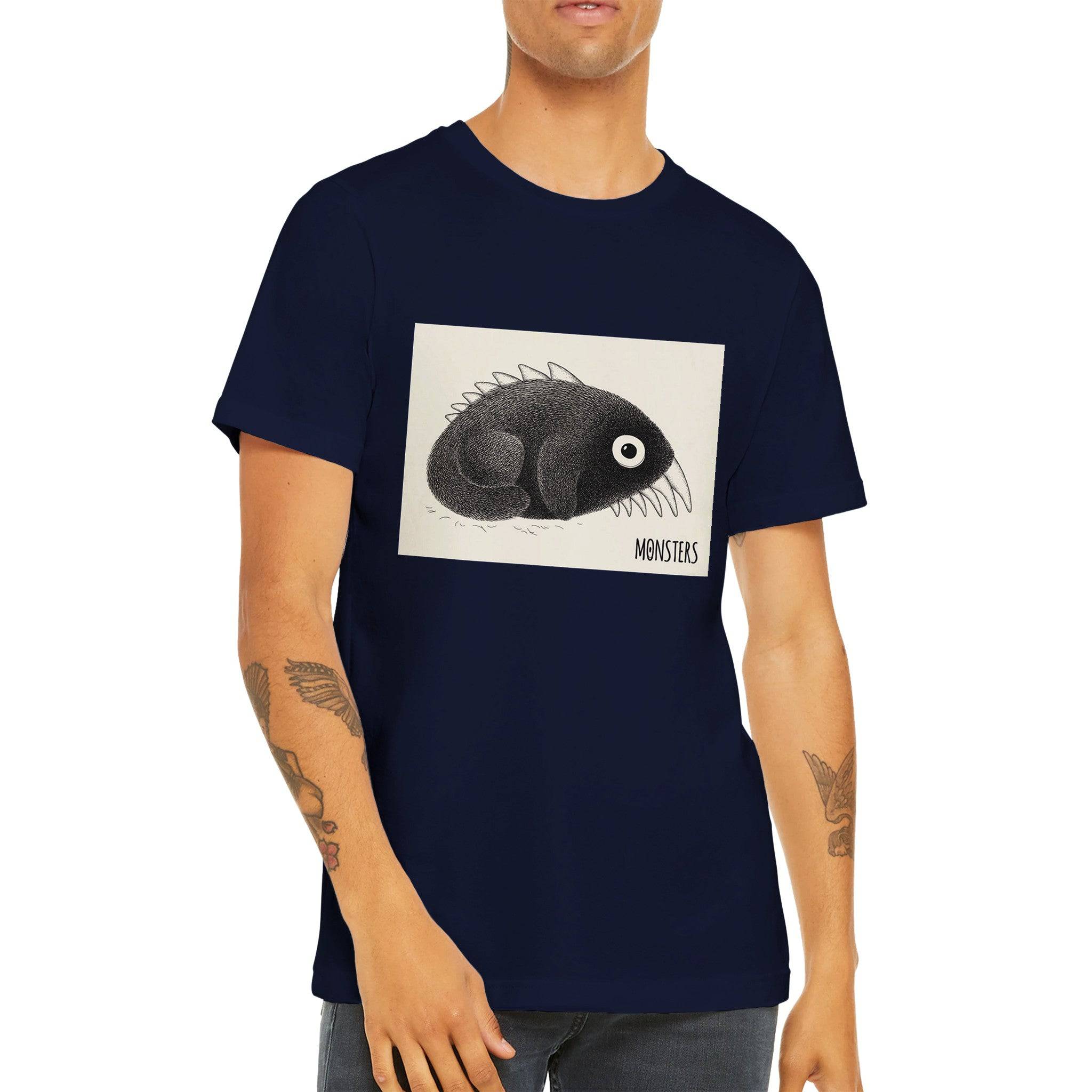 Budget Unisex Crewneck T-shirt/Monster-Fish - Enet Images