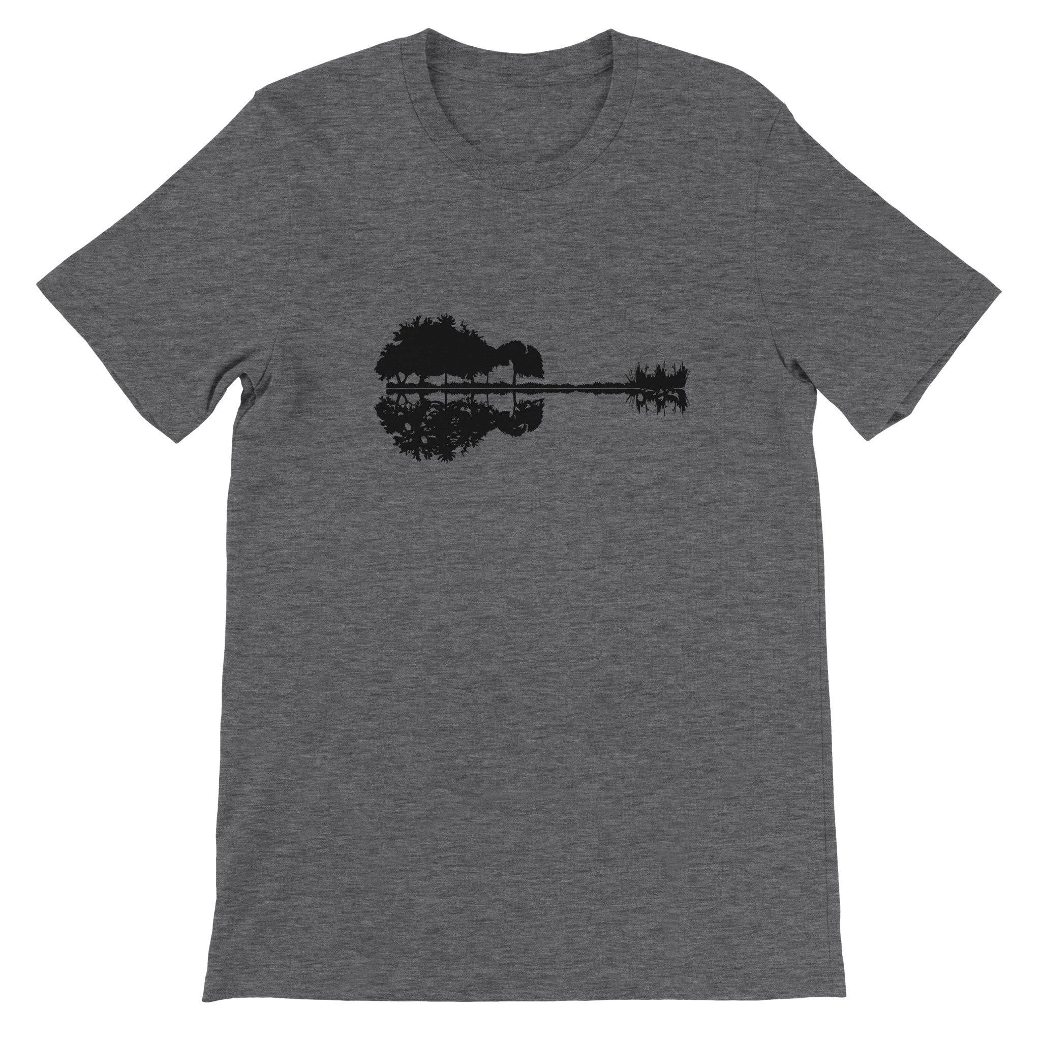 Budget Unisex Crewneck T-shirt/Nature-Guitar-Reflection - Enet Images