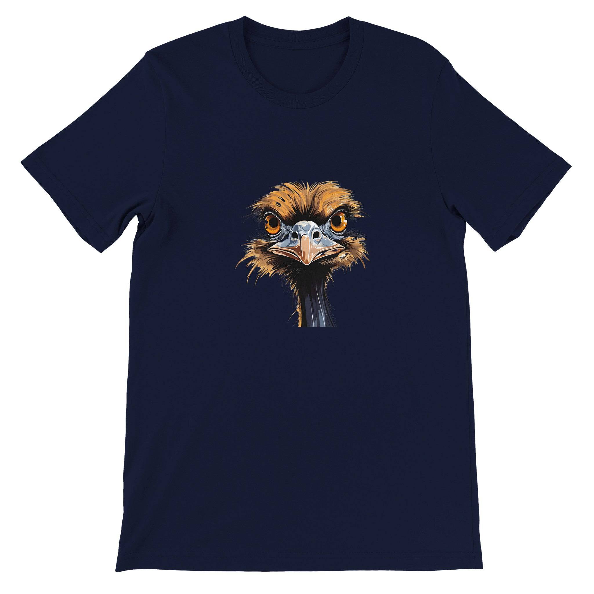 Budget Unisex Crewneck T-shirt/Ostrich-Angry-Face - Enet Images