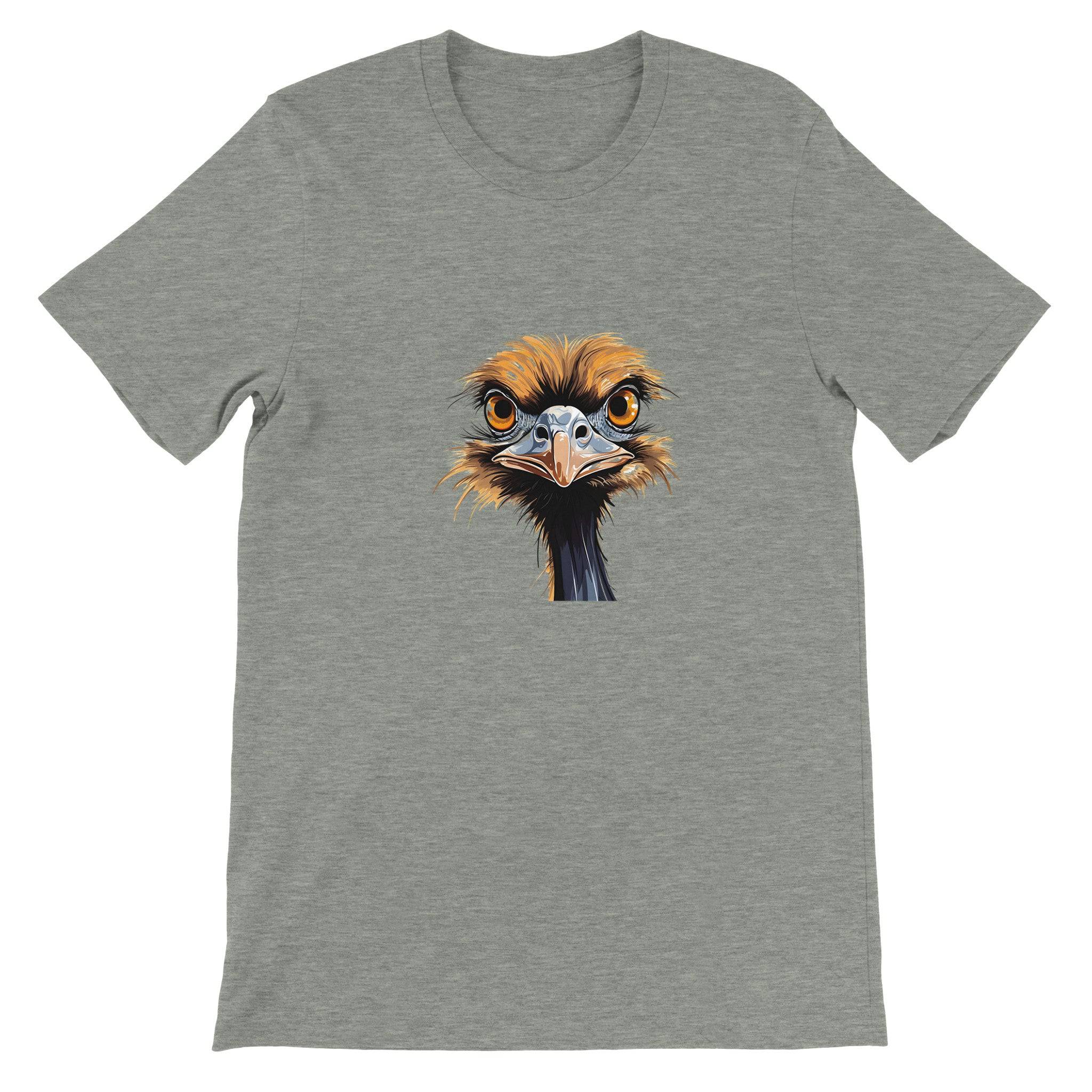 Budget Unisex Crewneck T-shirt/Ostrich-Angry-Face - Enet Images