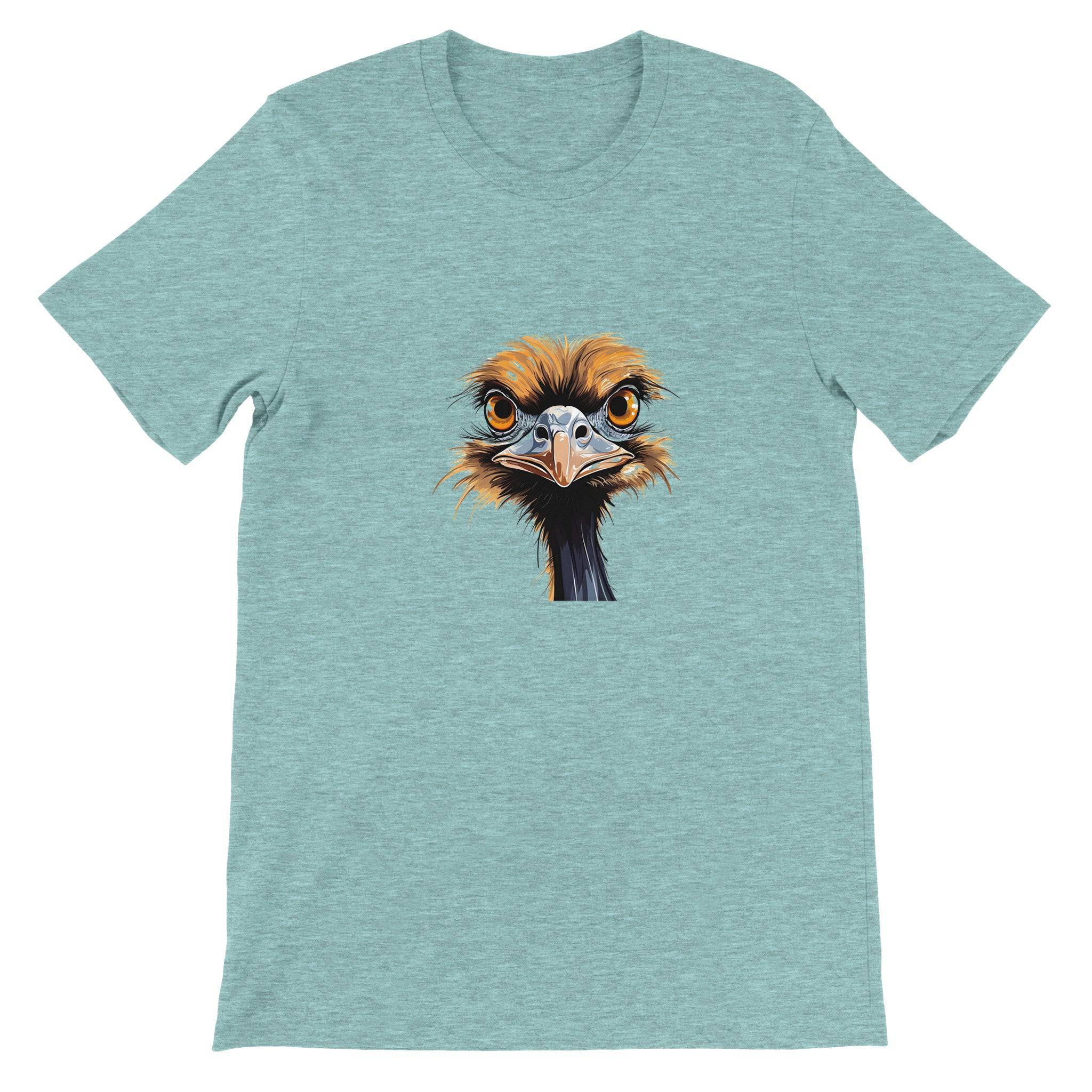 Budget Unisex Crewneck T-shirt/Ostrich-Angry-Face - Enet Images