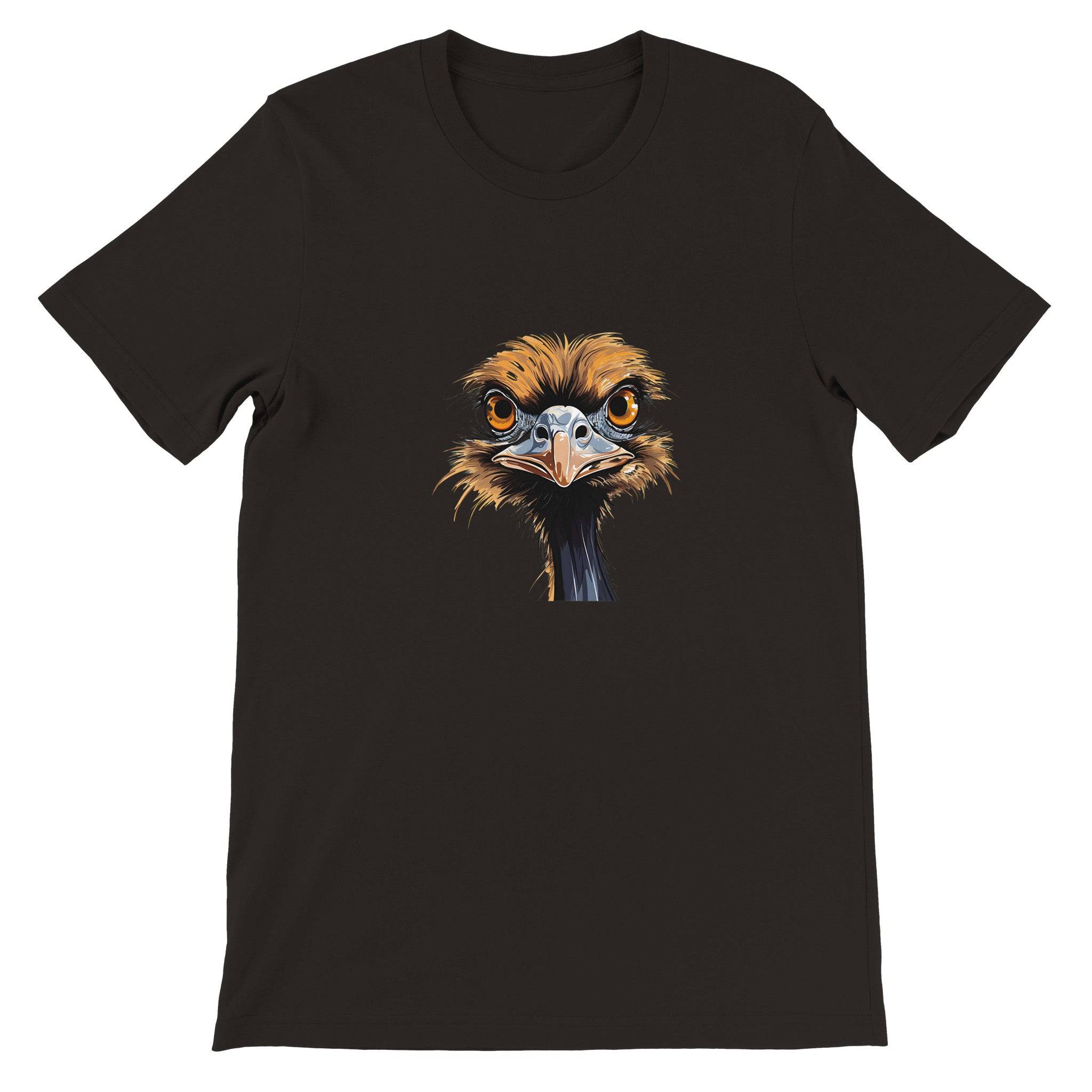 Budget Unisex Crewneck T-shirt/Ostrich-Angry-Face - Enet Images