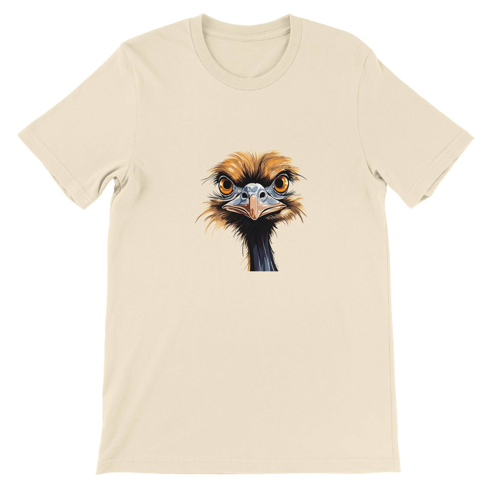 Budget Unisex Crewneck T-shirt/Ostrich-Angry-Face - Enet Images