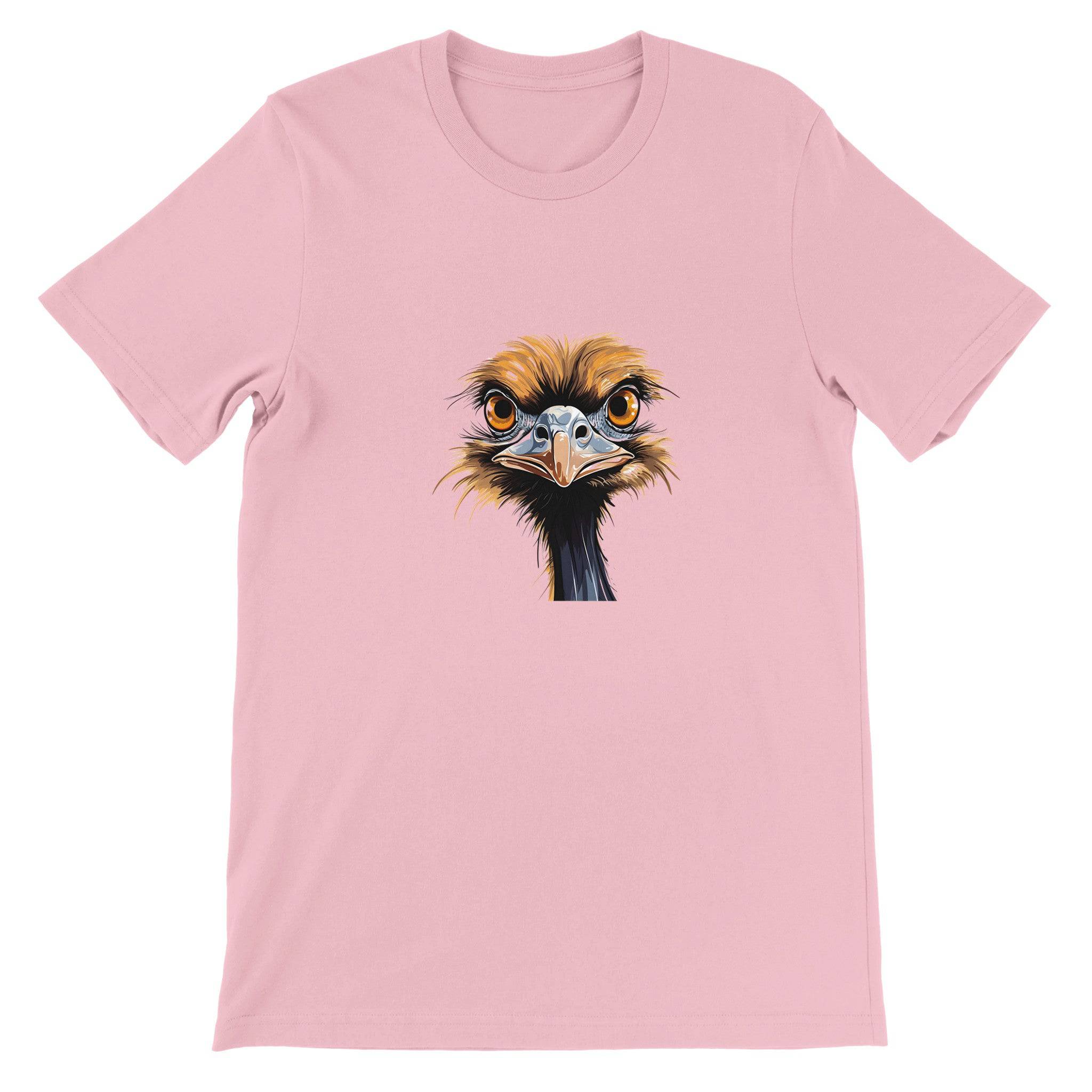 Budget Unisex Crewneck T-shirt/Ostrich-Angry-Face - Enet Images