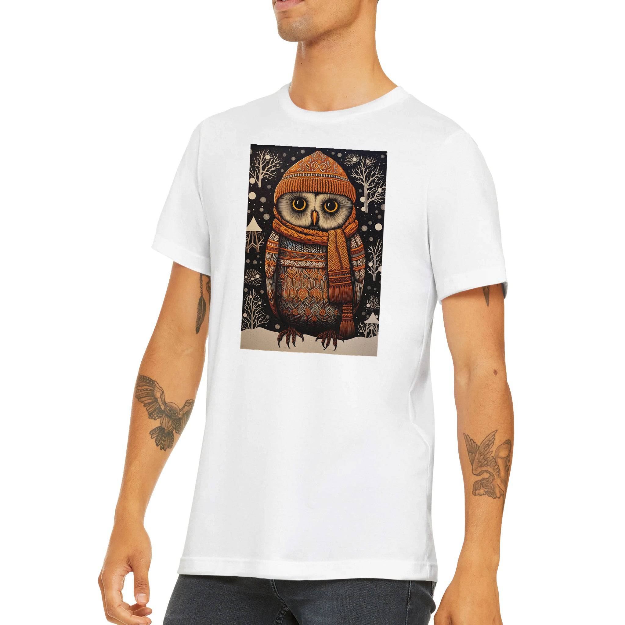 Budget Unisex Crewneck T-shirt/Owl-Winter - Enet Images