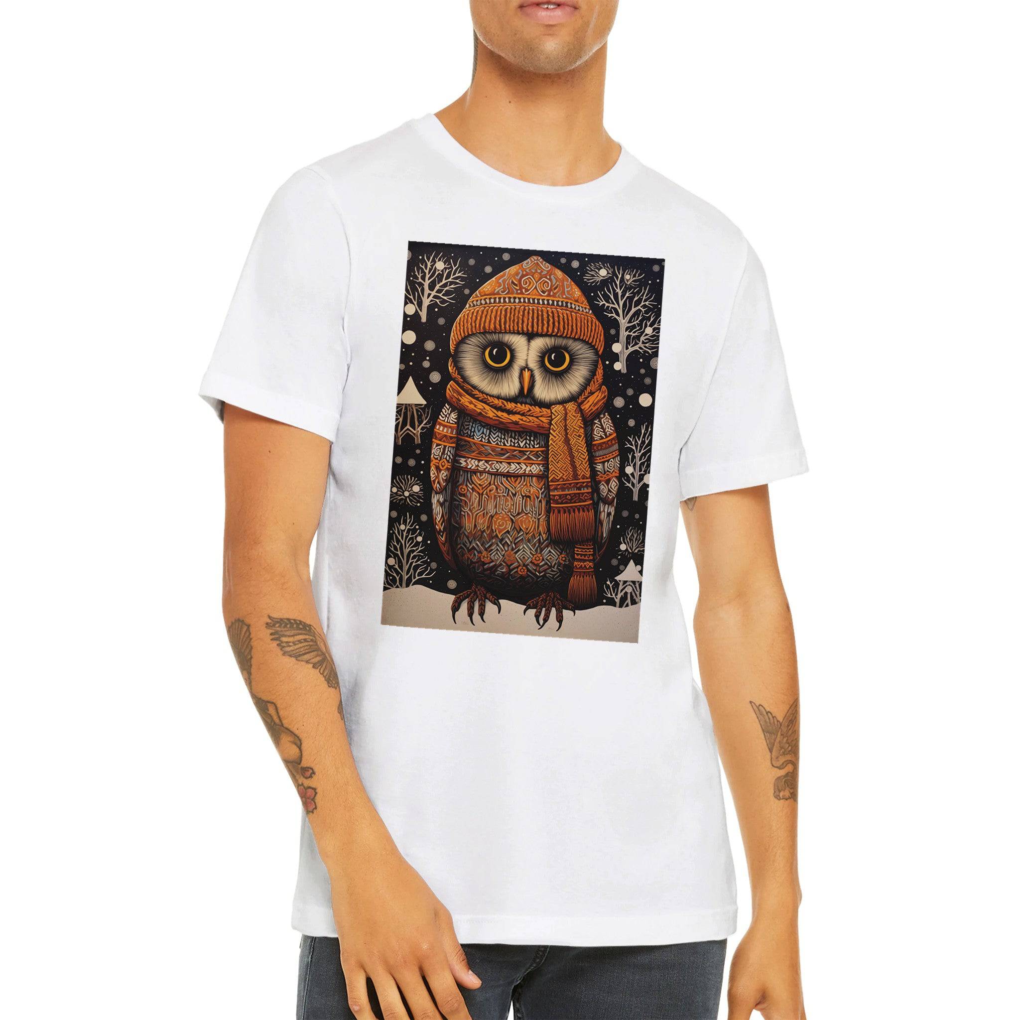 Budget Unisex Crewneck T-shirt/Owl-Winter - Enet Images