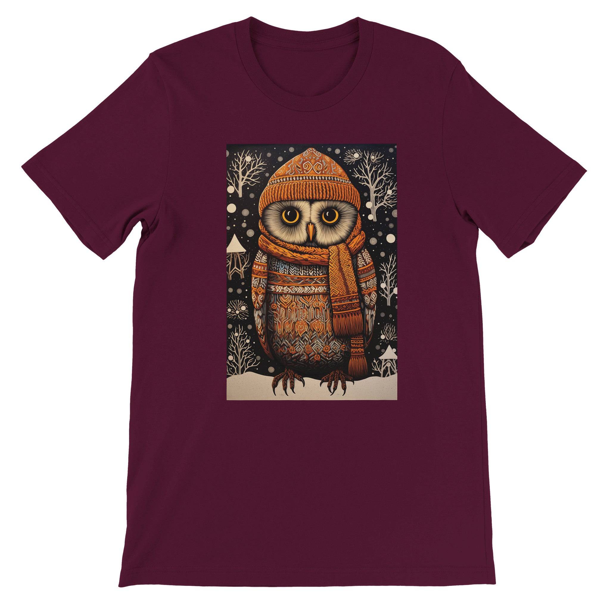 Budget Unisex Crewneck T-shirt/Owl-Winter - Enet Images