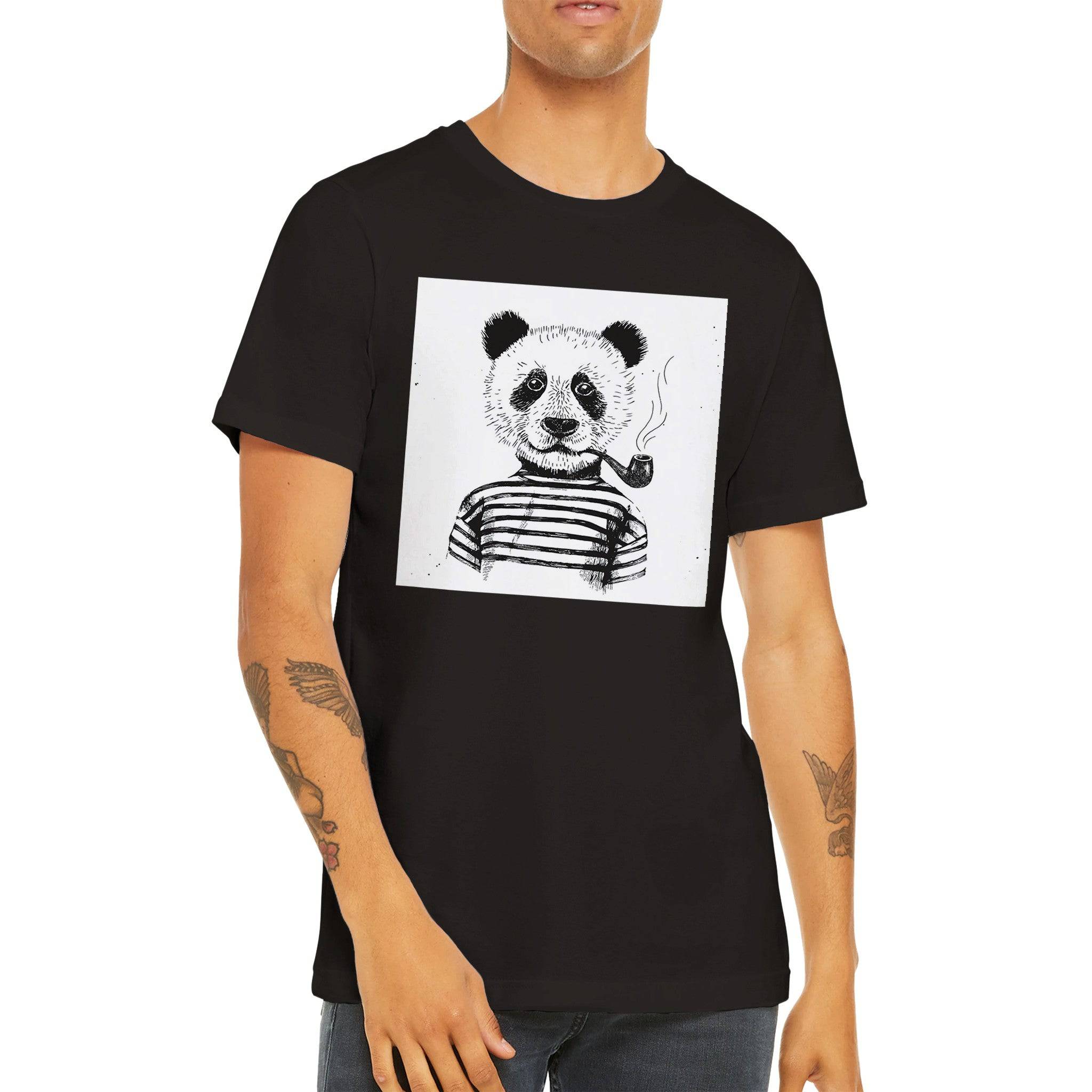 Budget Unisex Crewneck T-shirt/Panda-Pipe - Enet Images