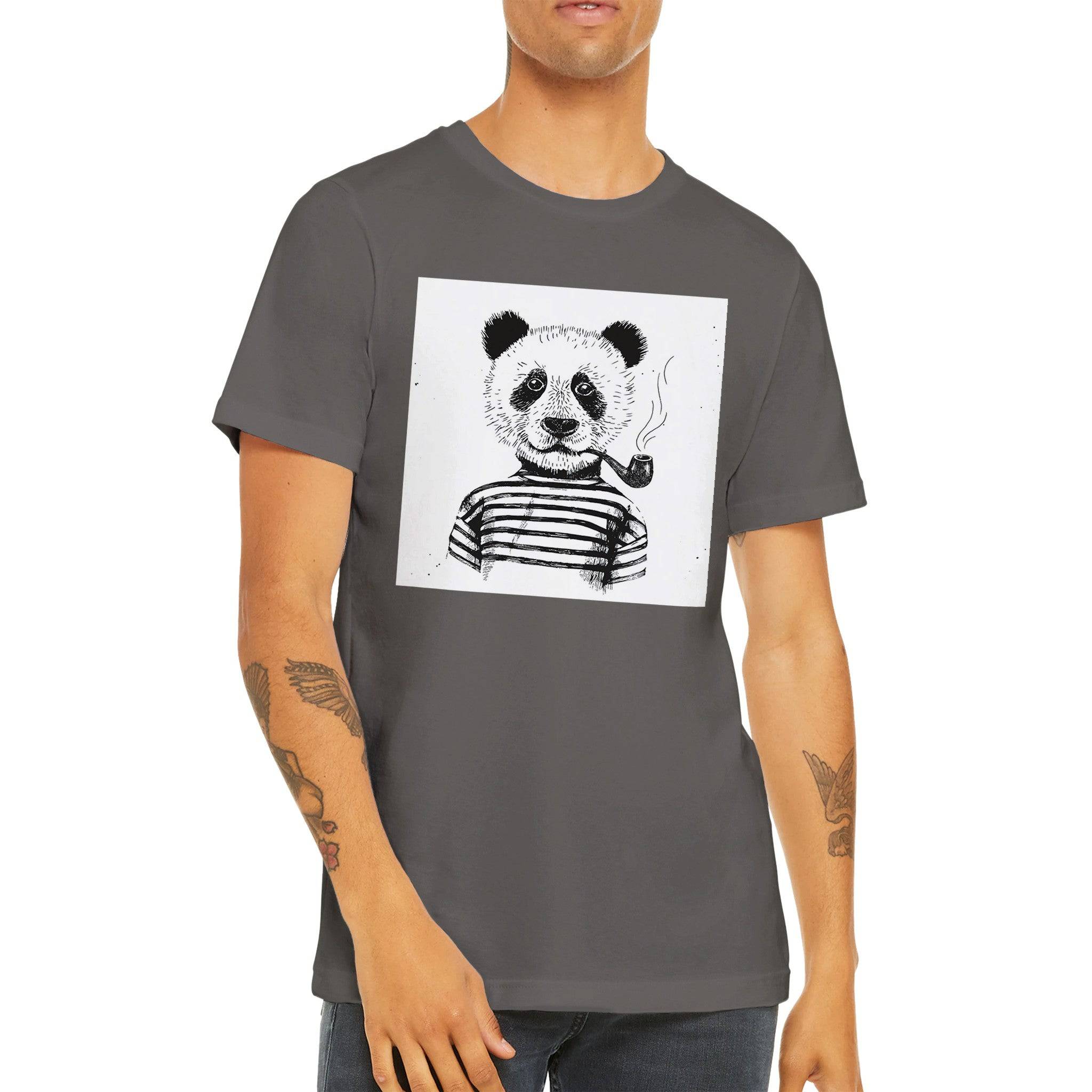 Budget Unisex Crewneck T-shirt/Panda-Pipe - Enet Images