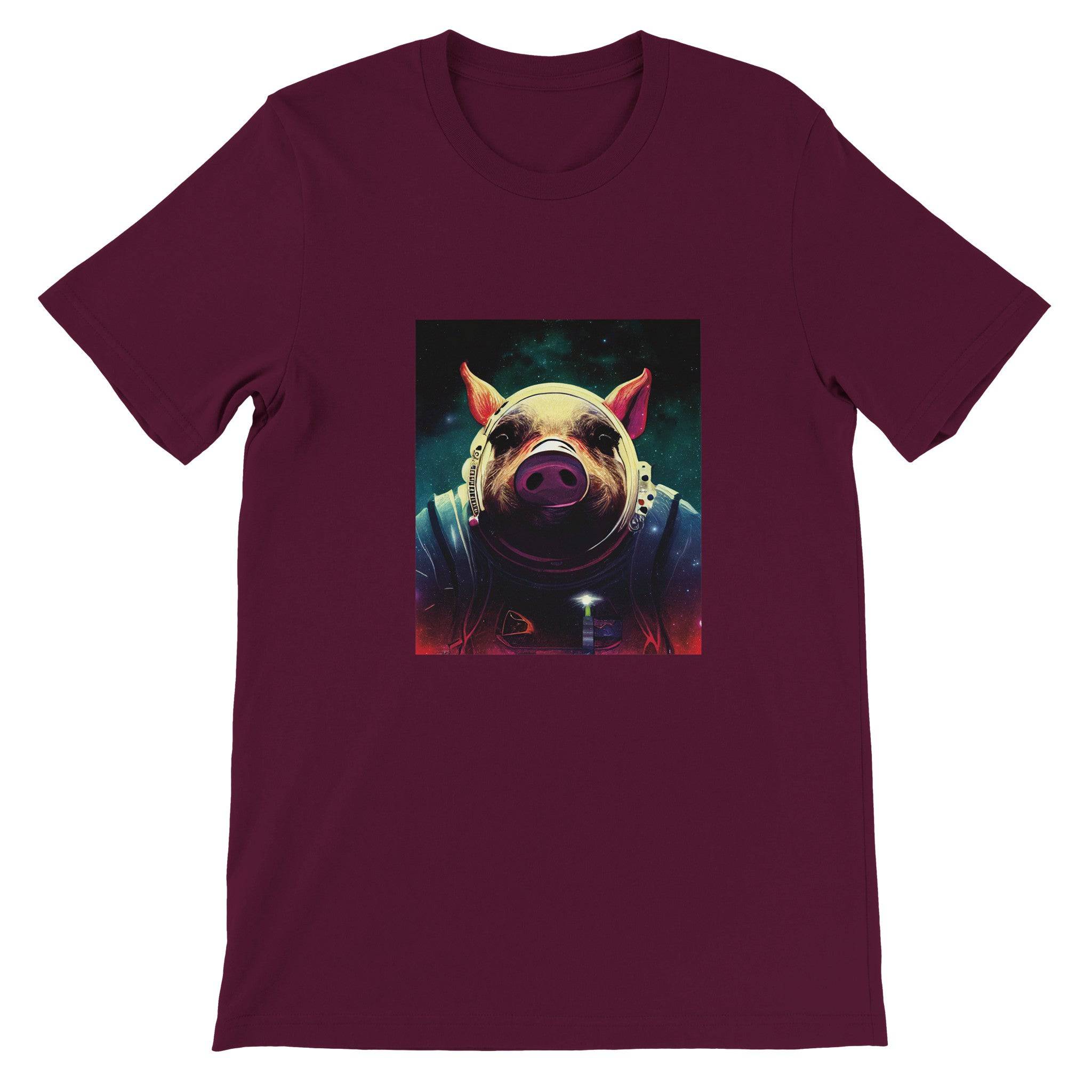 Budget Unisex Crewneck T-shirt/Pig-Astronaut - Enet Images