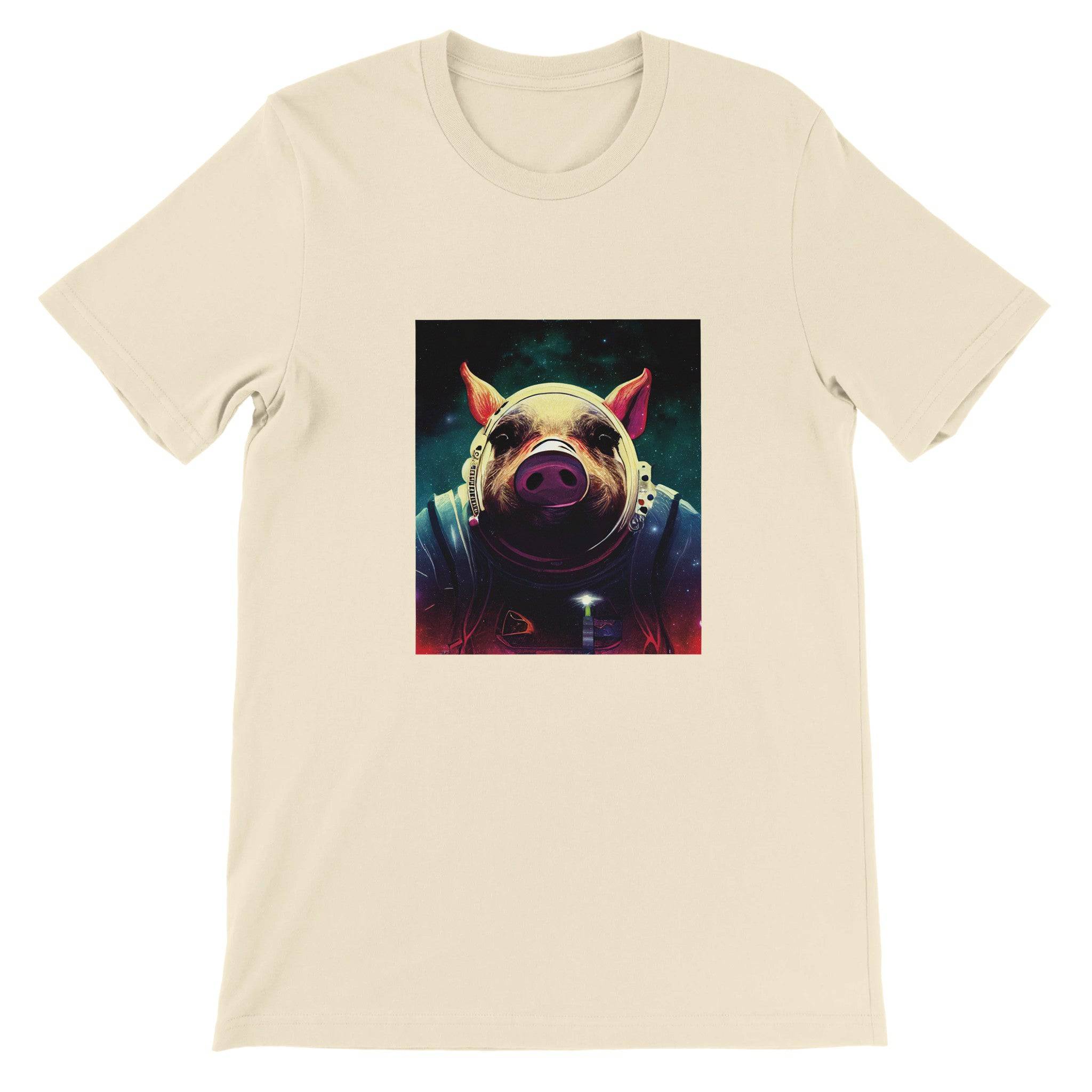 Budget Unisex Crewneck T-shirt/Pig-Astronaut - Enet Images