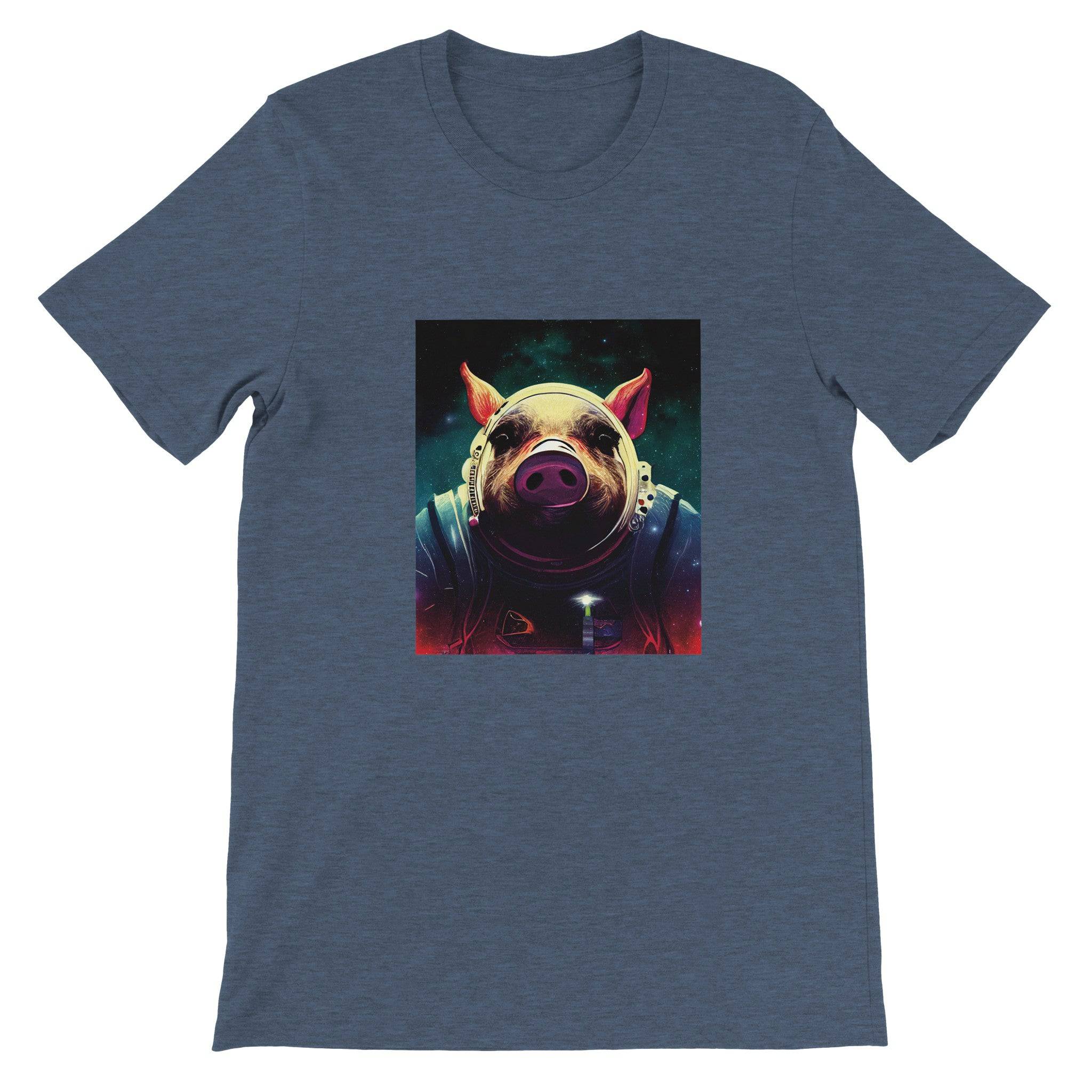 Budget Unisex Crewneck T-shirt/Pig-Astronaut - Enet Images