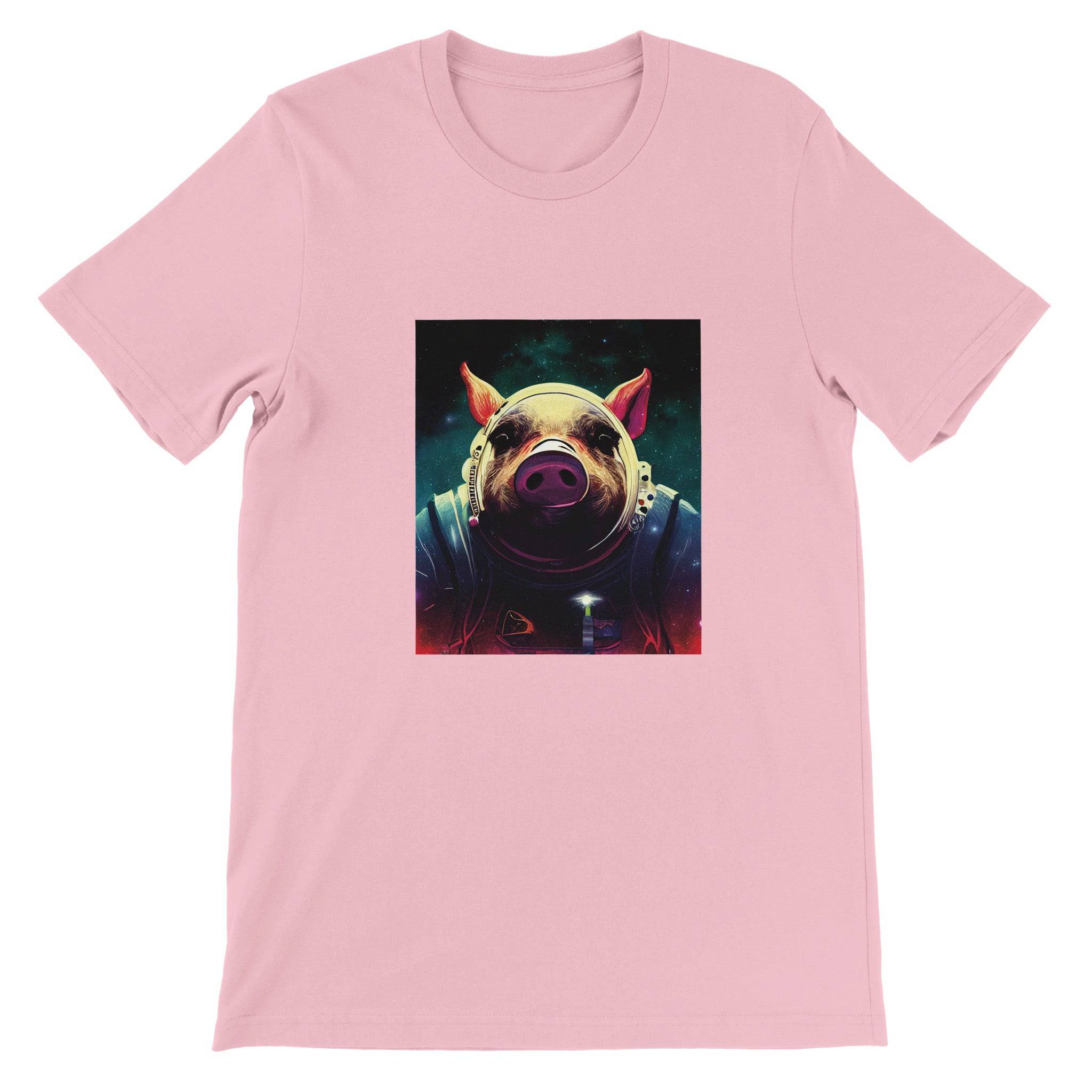 Budget Unisex Crewneck T-shirt/Pig-Astronaut - Enet Images