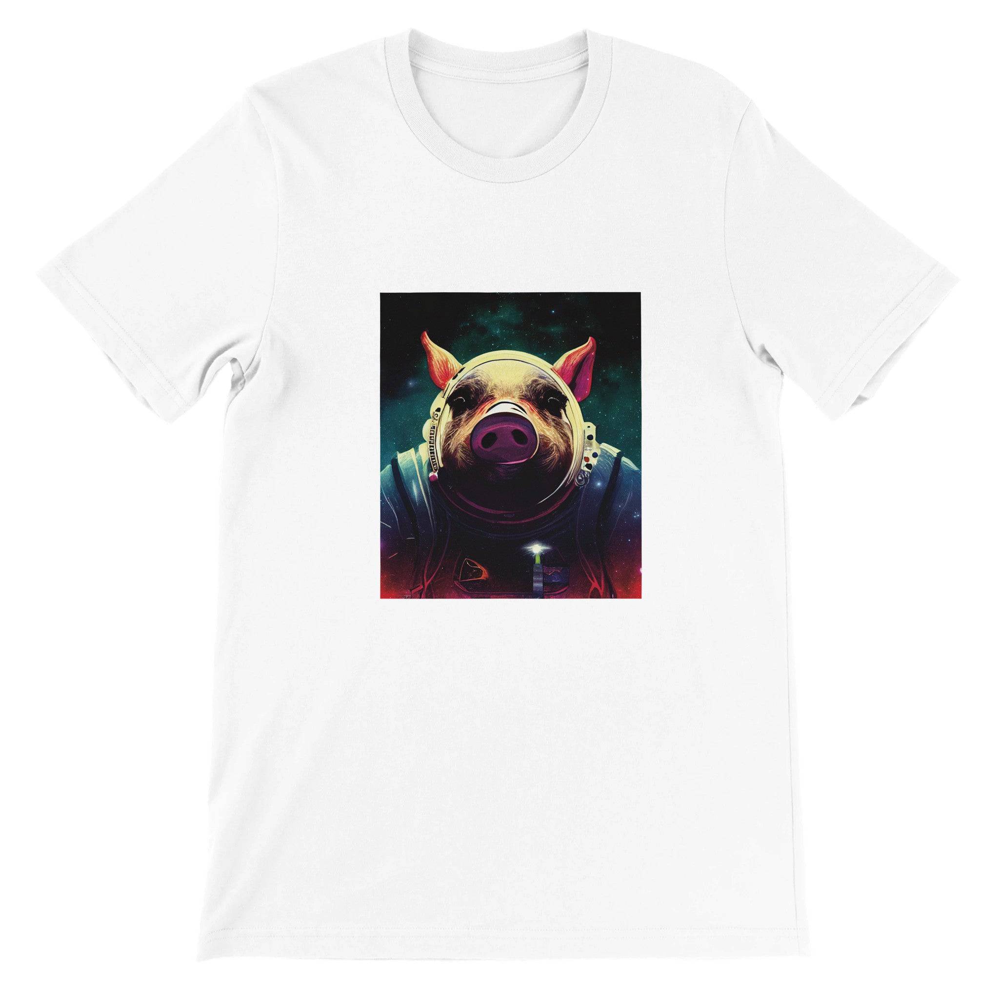 Budget Unisex Crewneck T-shirt/Pig-Astronaut - Enet Images