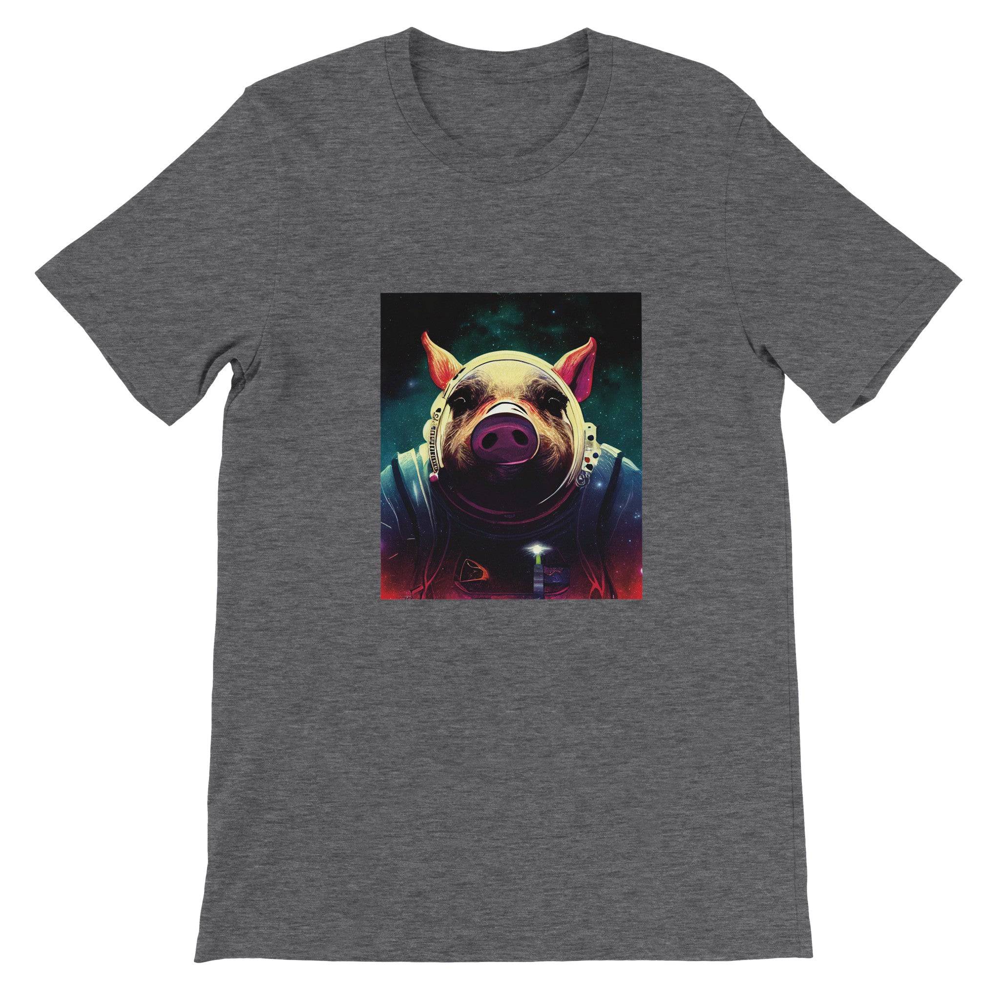 Budget Unisex Crewneck T-shirt/Pig-Astronaut - Enet Images