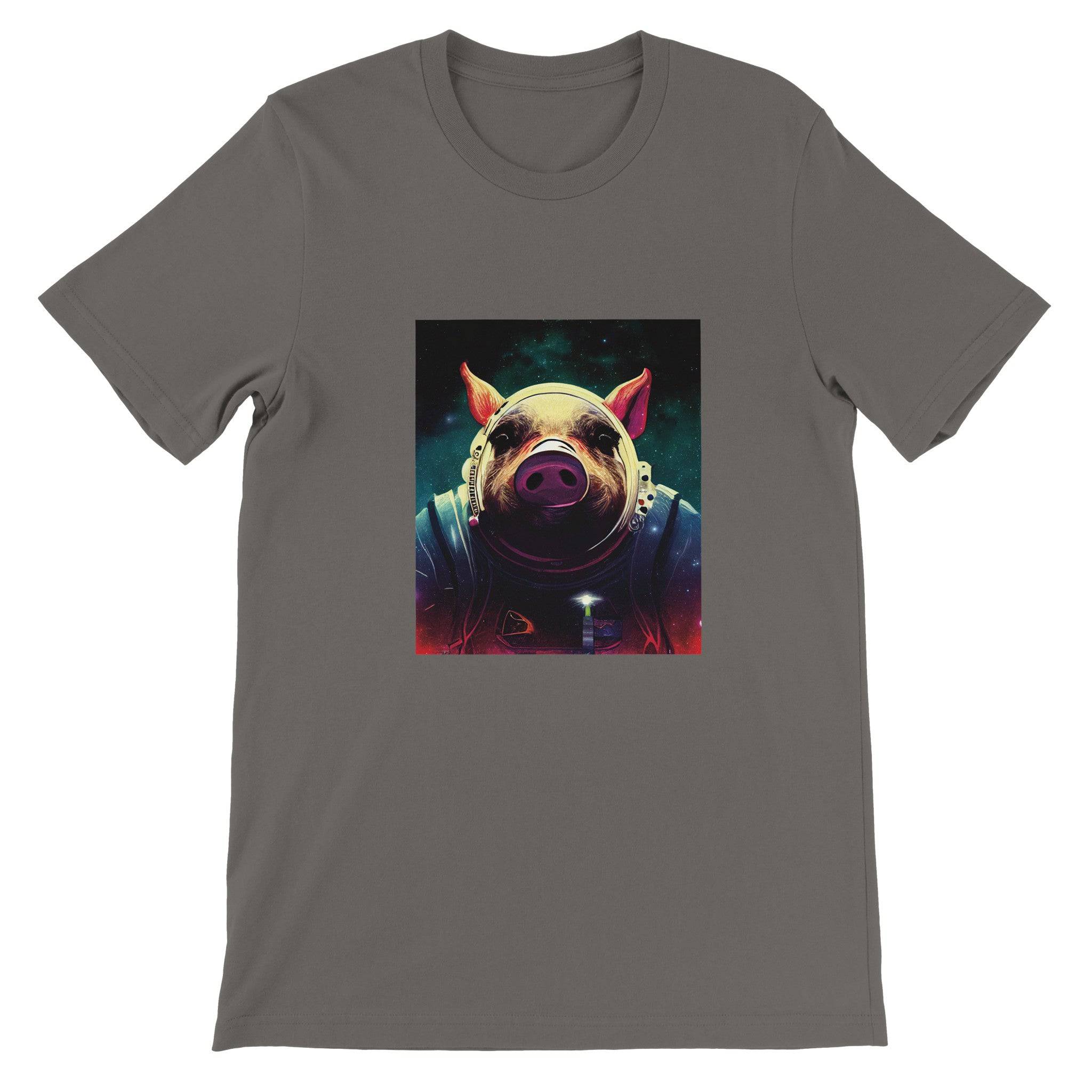 Budget Unisex Crewneck T-shirt/Pig-Astronaut - Enet Images