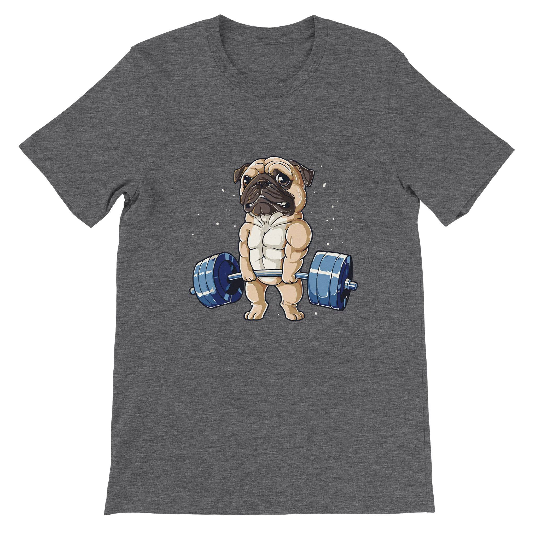 Budget Unisex Crewneck T-shirt/Pug-Weightlifting - Enet Images