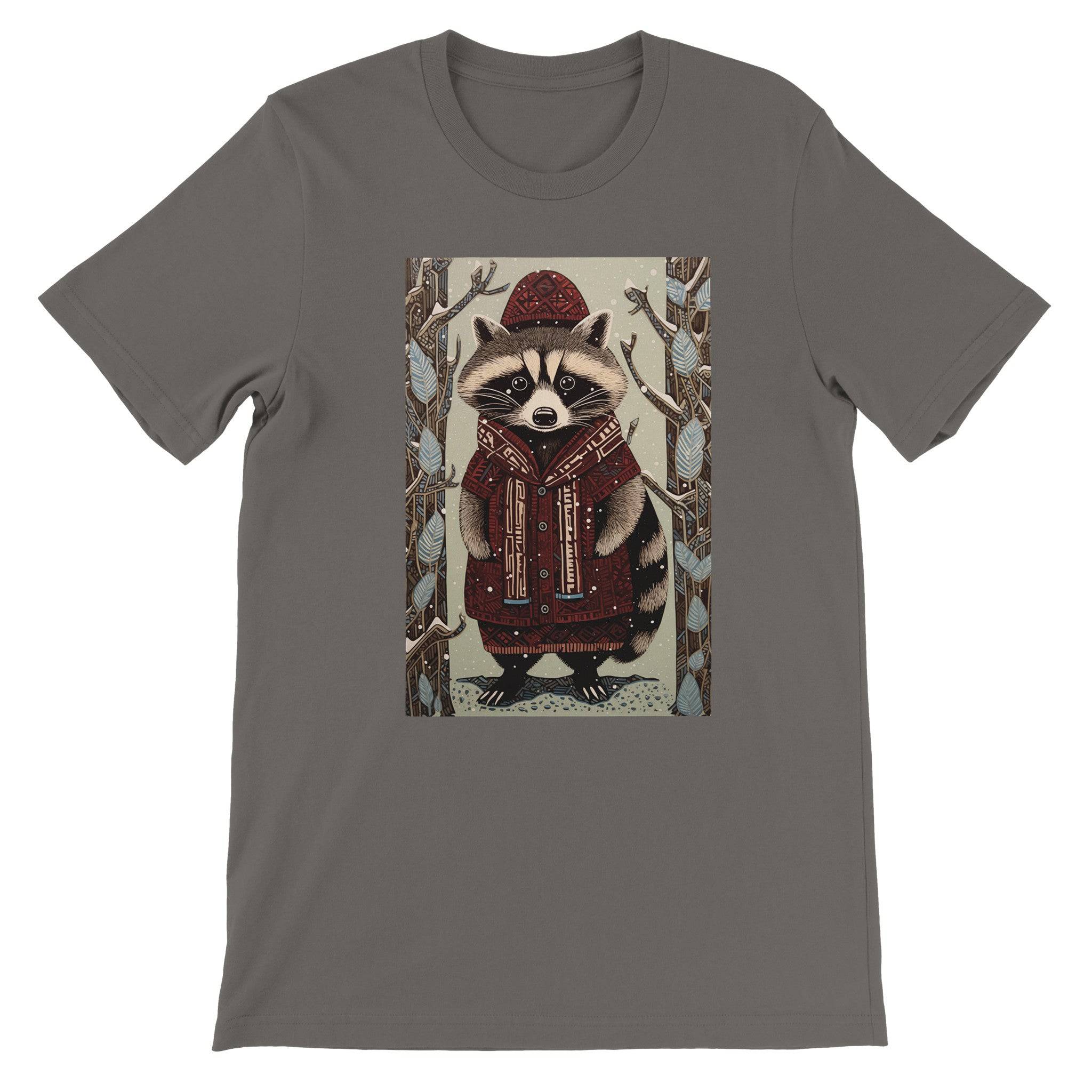 Budget Unisex Crewneck T-shirt/Racoon-Winter - Enet Images