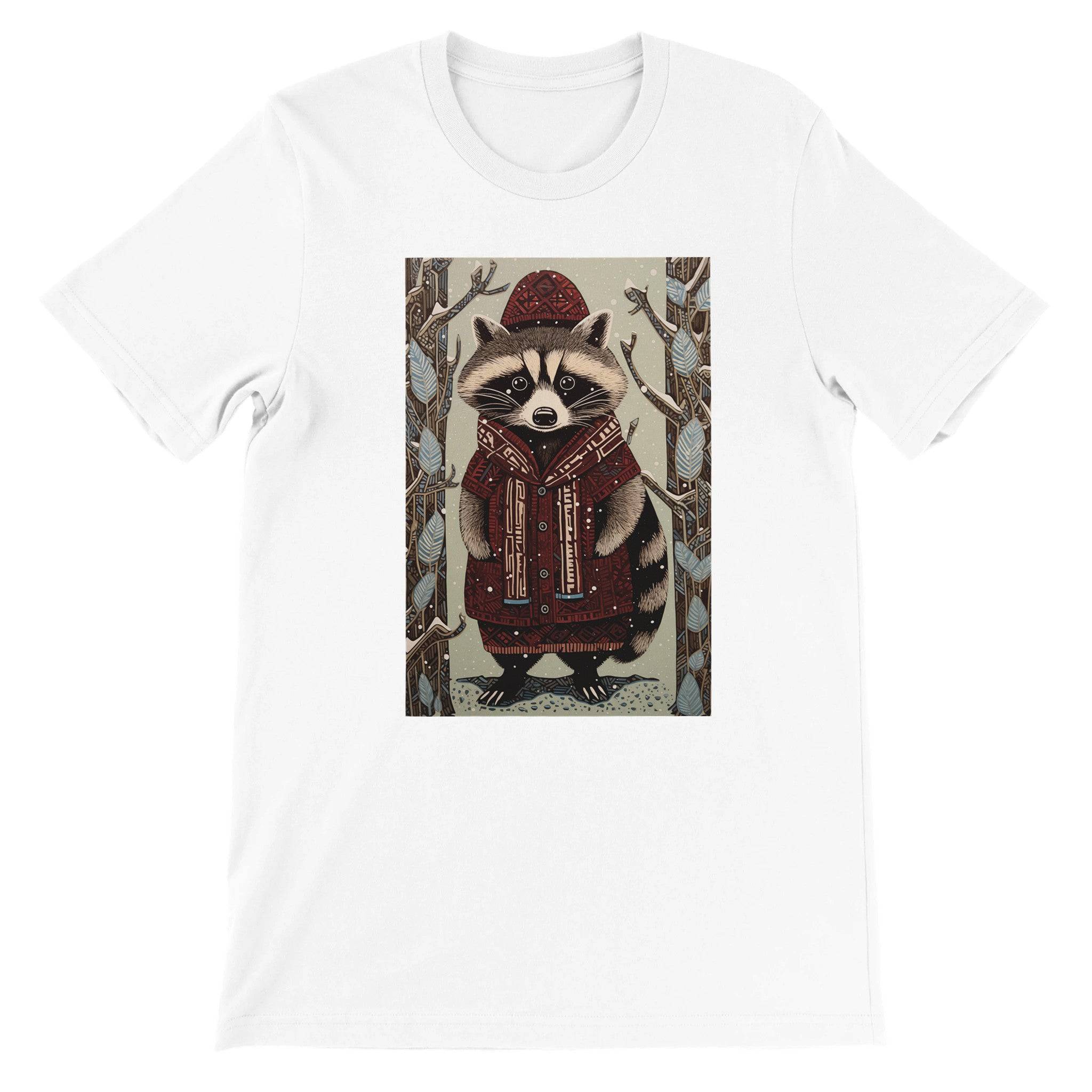 Budget Unisex Crewneck T-shirt/Racoon-Winter - Enet Images