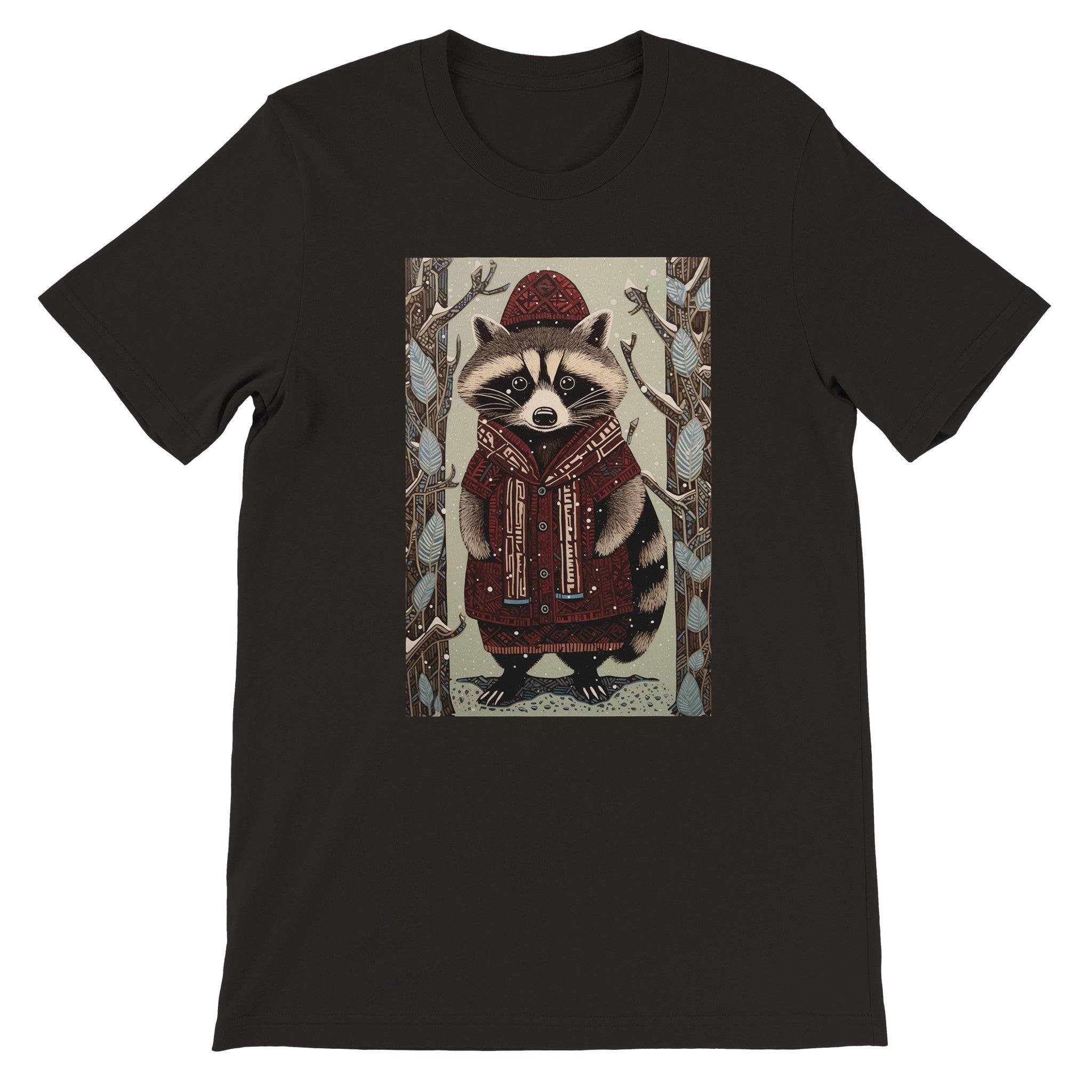 Budget Unisex Crewneck T-shirt/Racoon-Winter - Enet Images