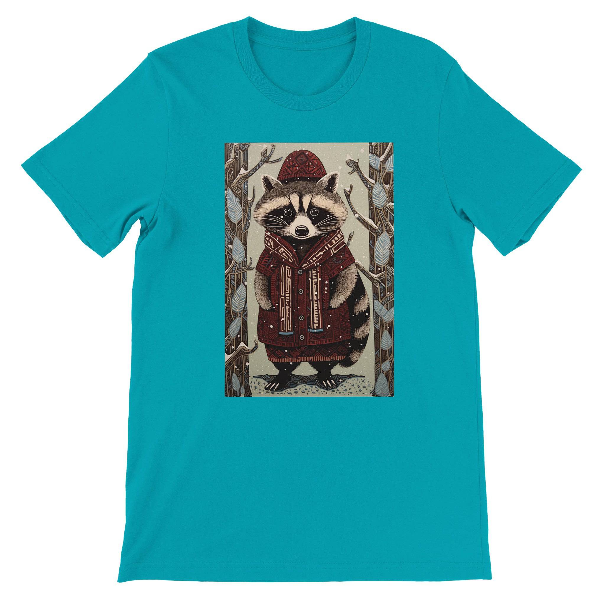 Budget Unisex Crewneck T-shirt/Racoon-Winter - Enet Images