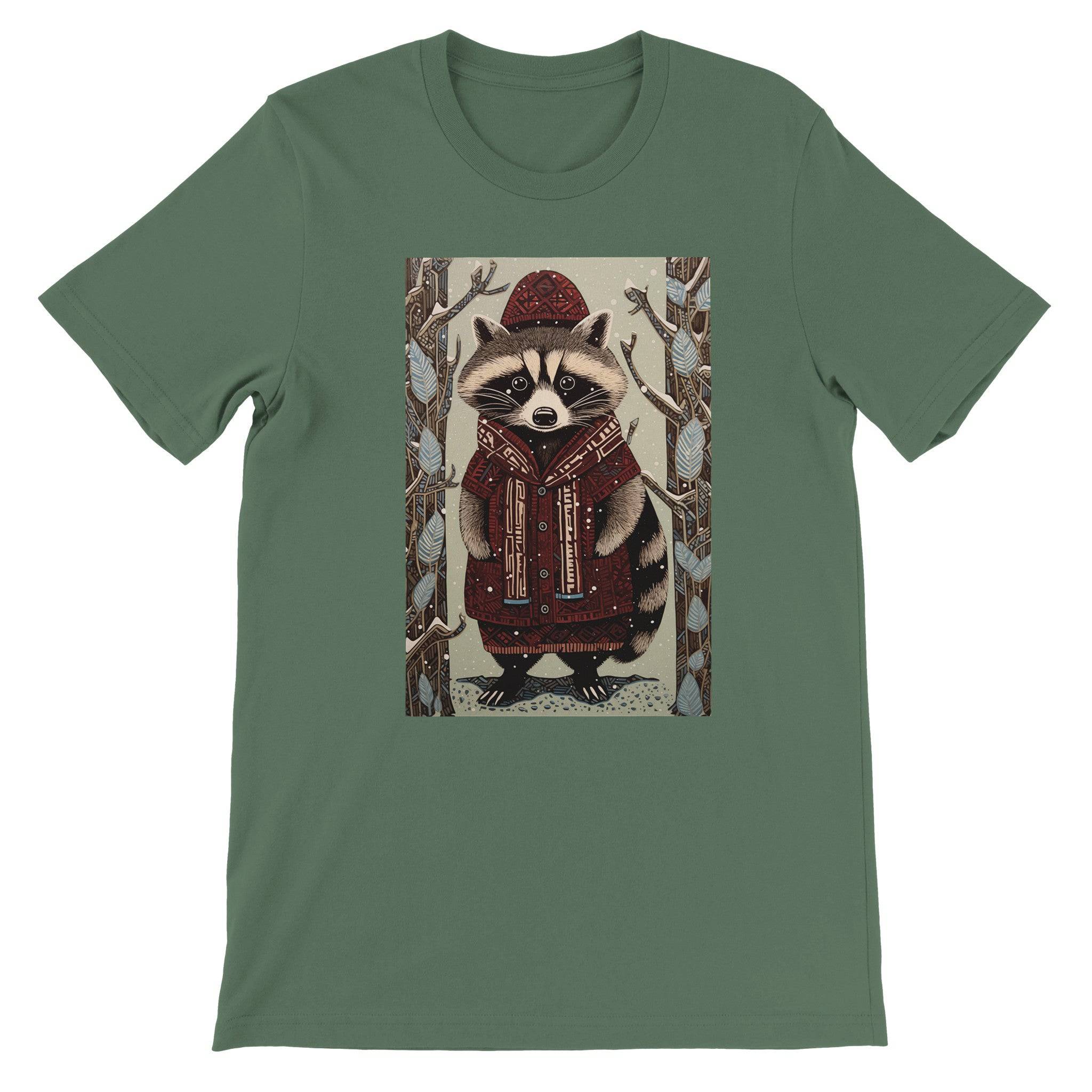Budget Unisex Crewneck T-shirt/Racoon-Winter - Enet Images