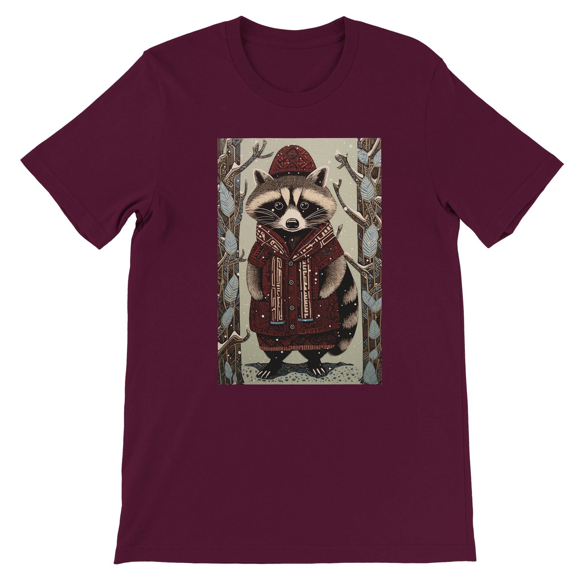 Budget Unisex Crewneck T-shirt/Racoon-Winter - Enet Images
