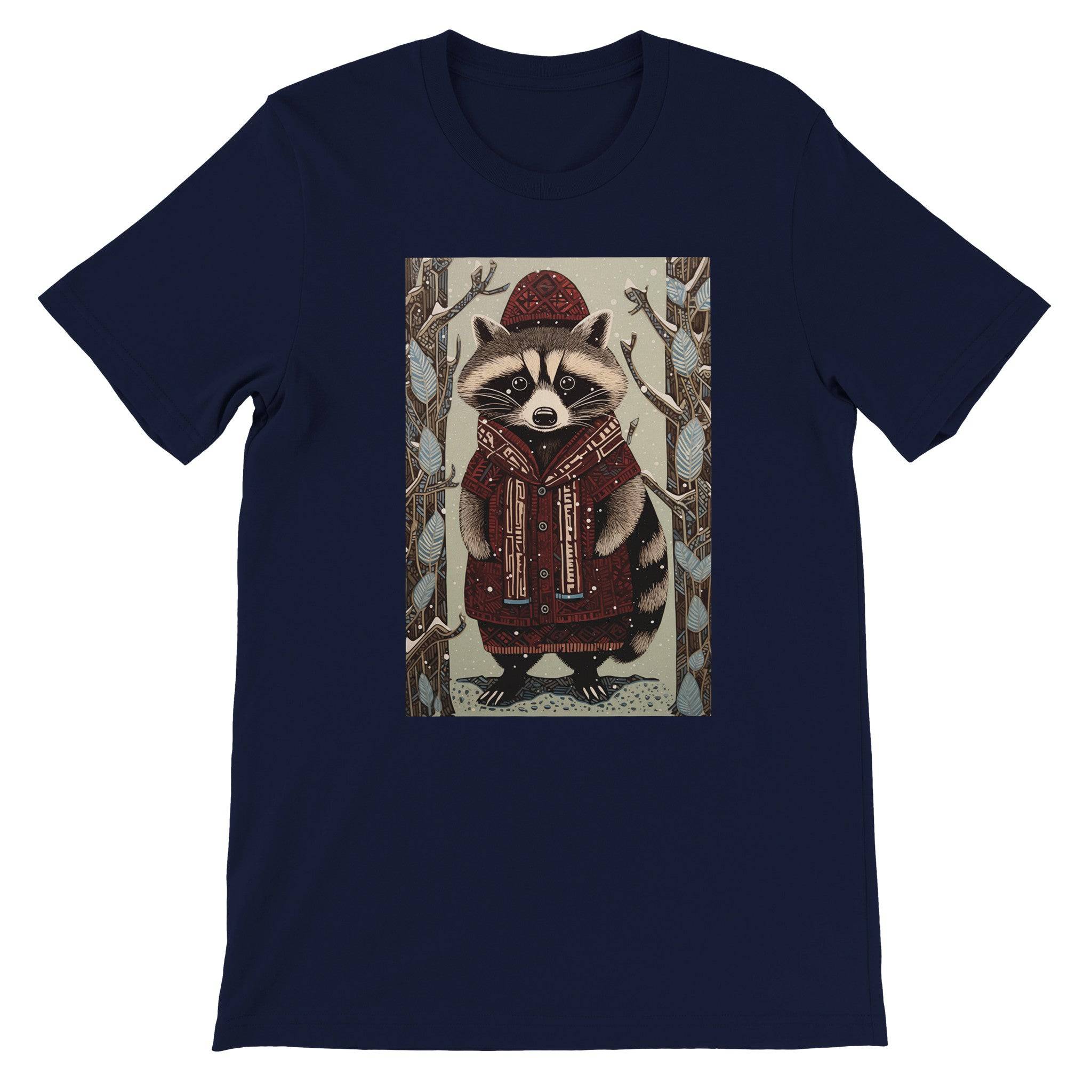 Budget Unisex Crewneck T-shirt/Racoon-Winter - Enet Images