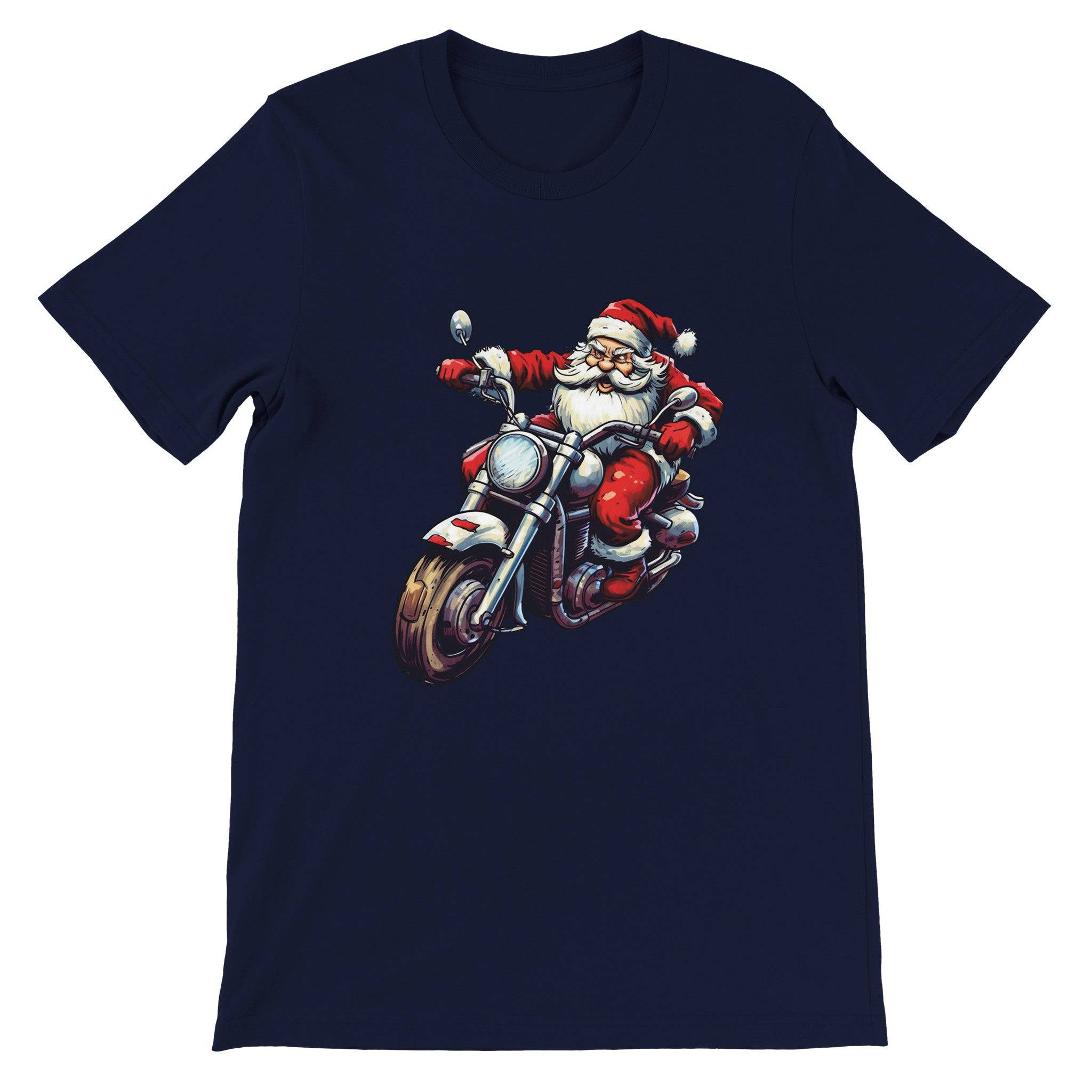 Budget Unisex Crewneck T-shirt/Santa-Bike - Enet Images