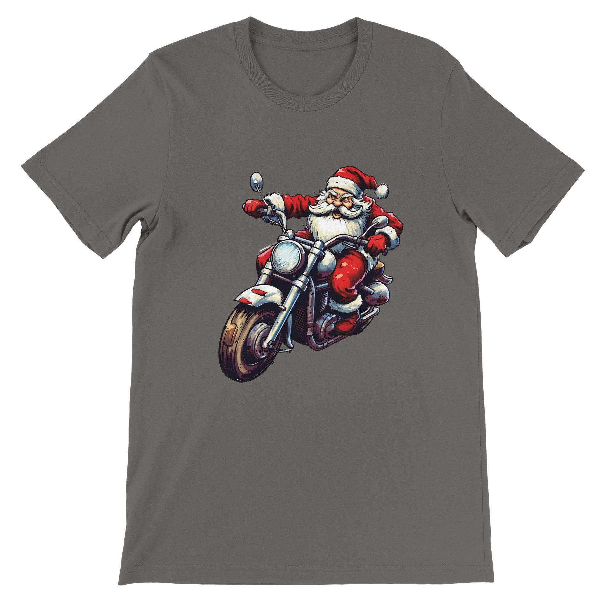 Budget Unisex Crewneck T-shirt/Santa-Bike - Enet Images