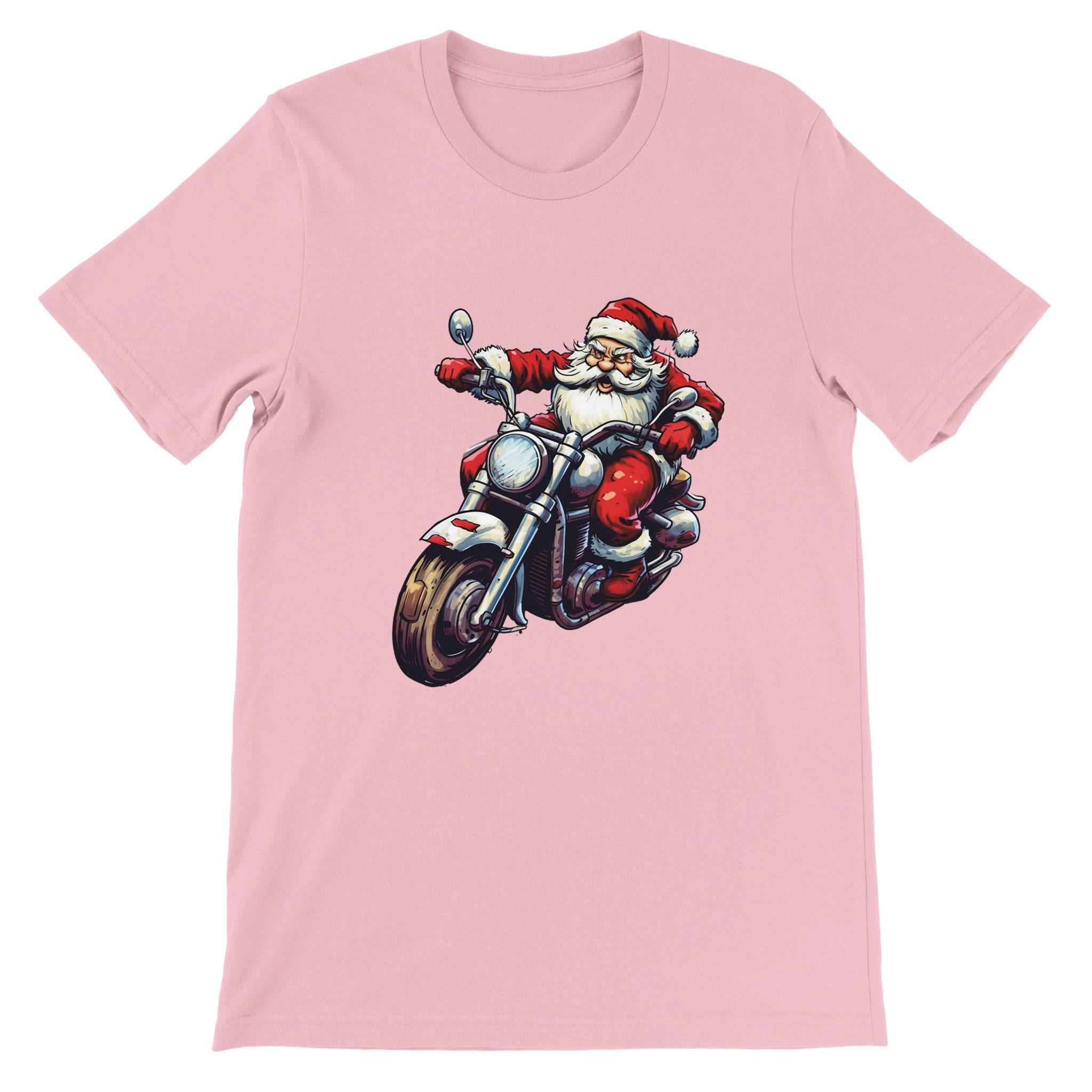 Budget Unisex Crewneck T-shirt/Santa-Bike - Enet Images