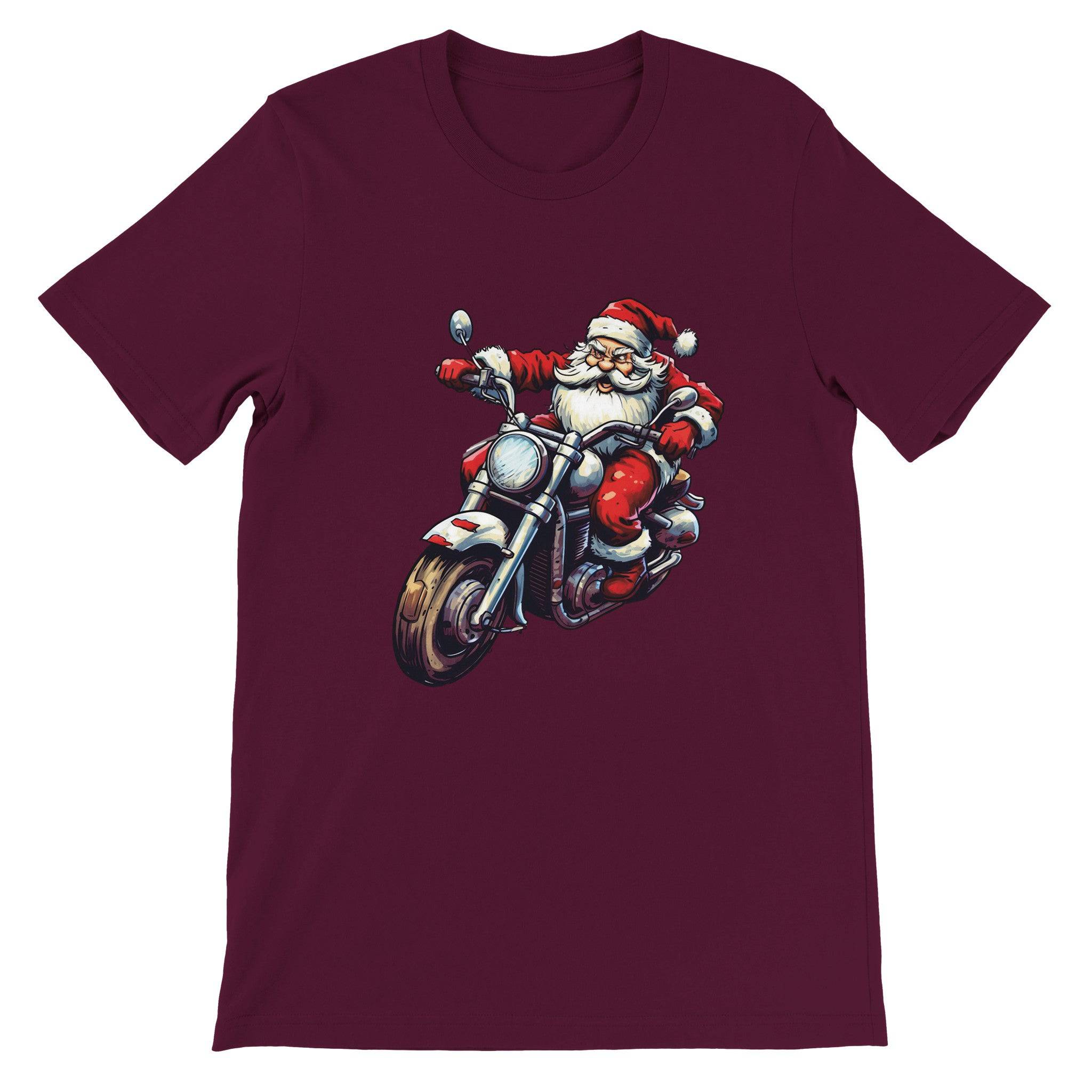 Budget Unisex Crewneck T-shirt/Santa-Bike - Enet Images