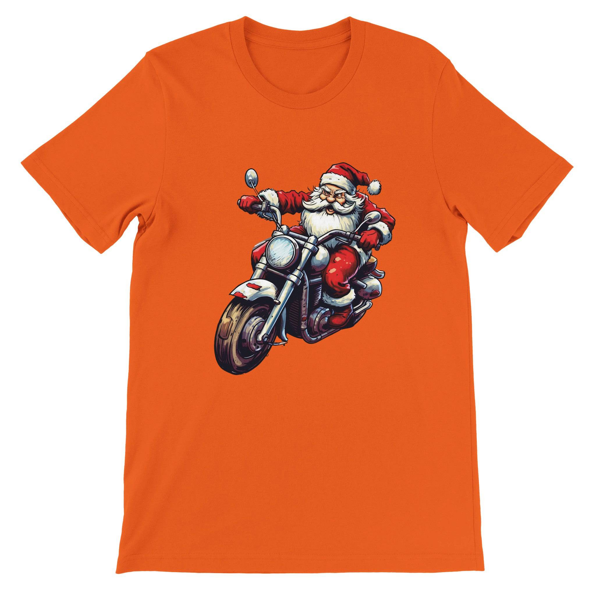 Budget Unisex Crewneck T-shirt/Santa-Bike - Enet Images