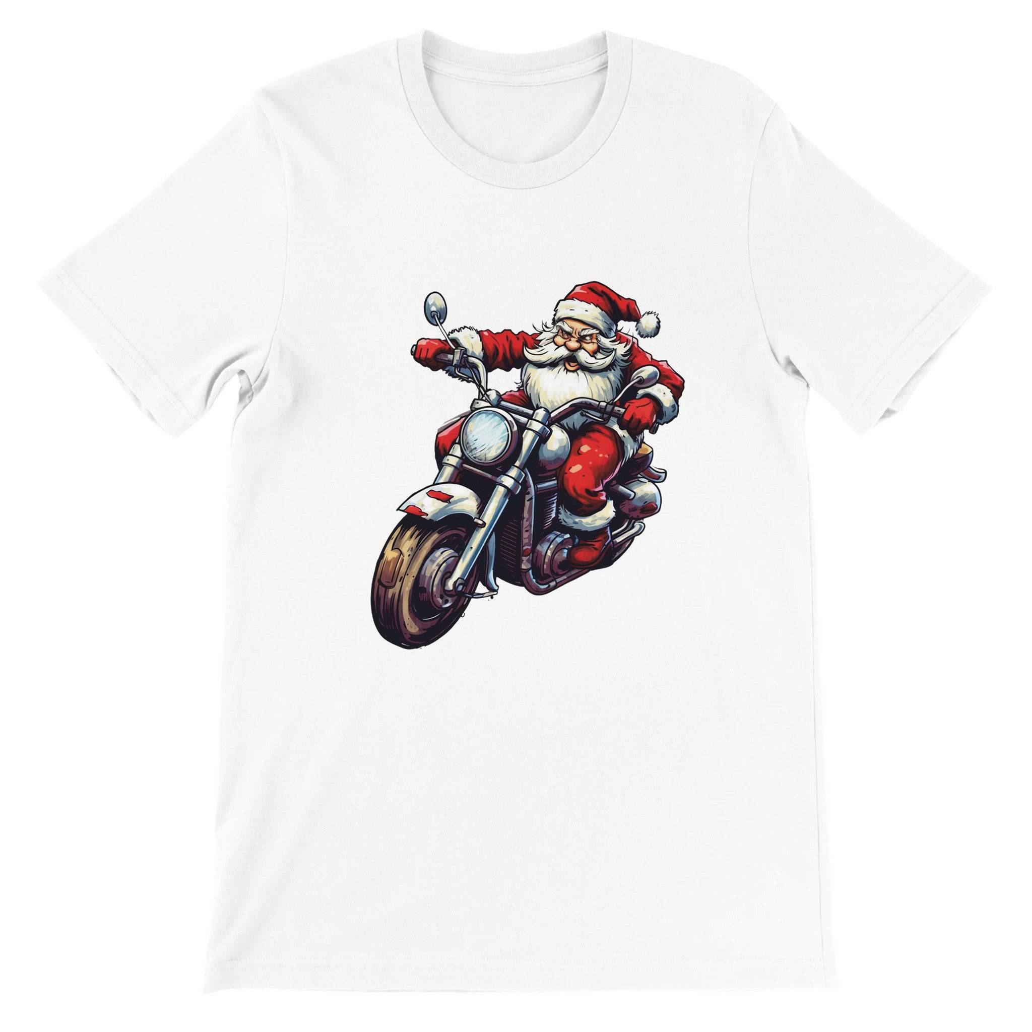 Budget Unisex Crewneck T-shirt/Santa-Bike - Enet Images