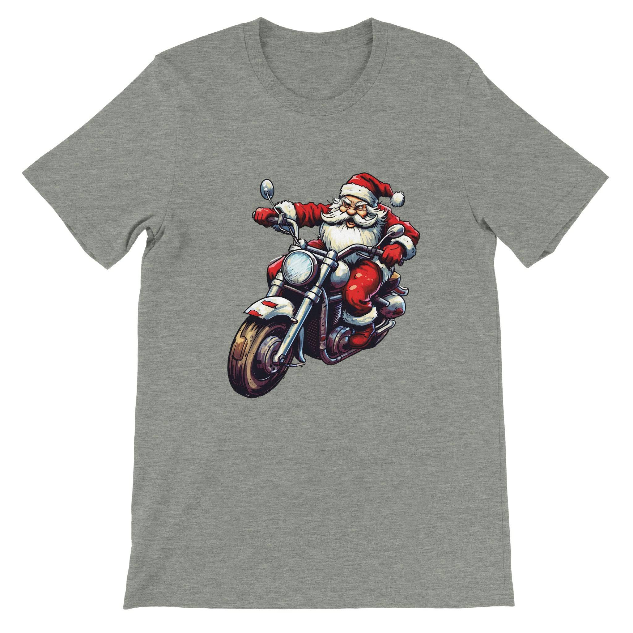 Budget Unisex Crewneck T-shirt/Santa-Bike - Enet Images