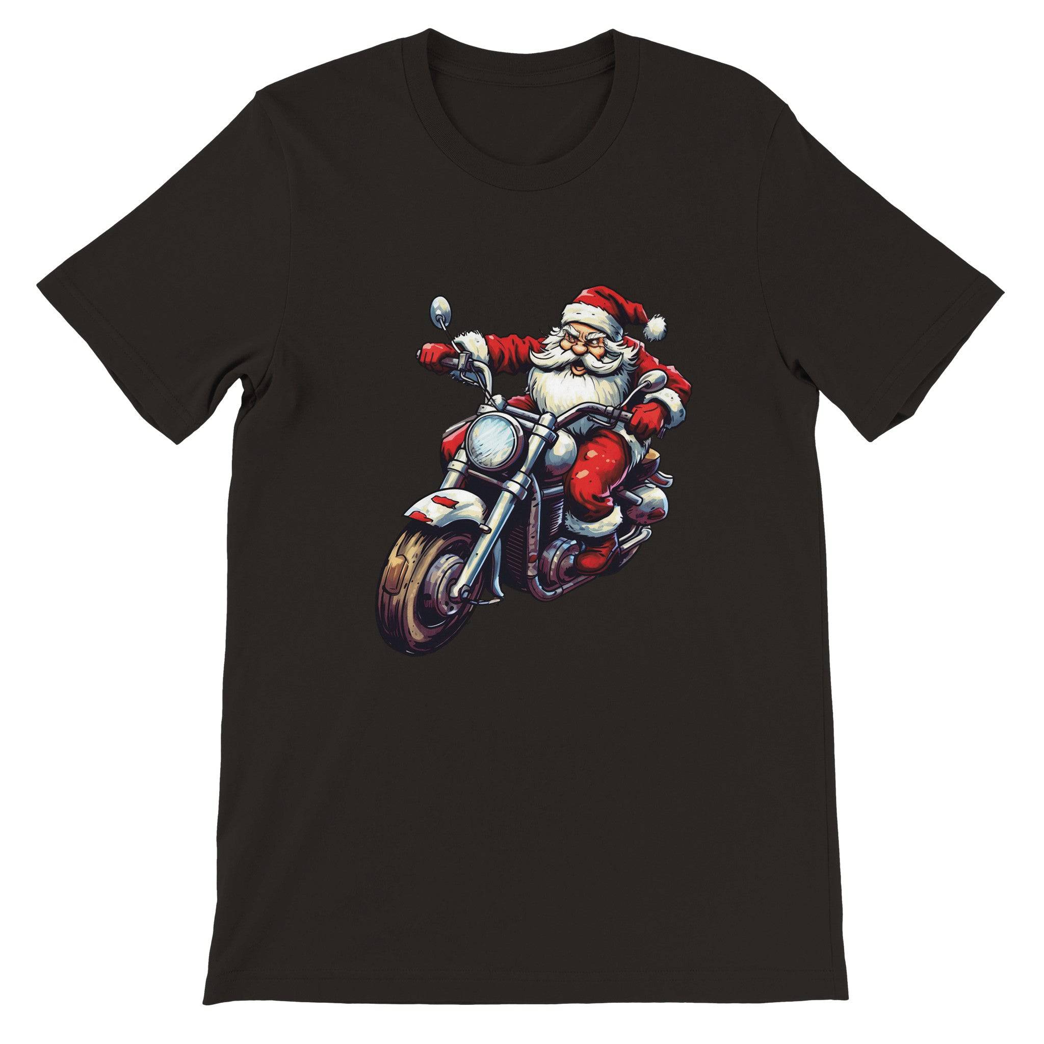 Budget Unisex Crewneck T-shirt/Santa-Bike - Enet Images