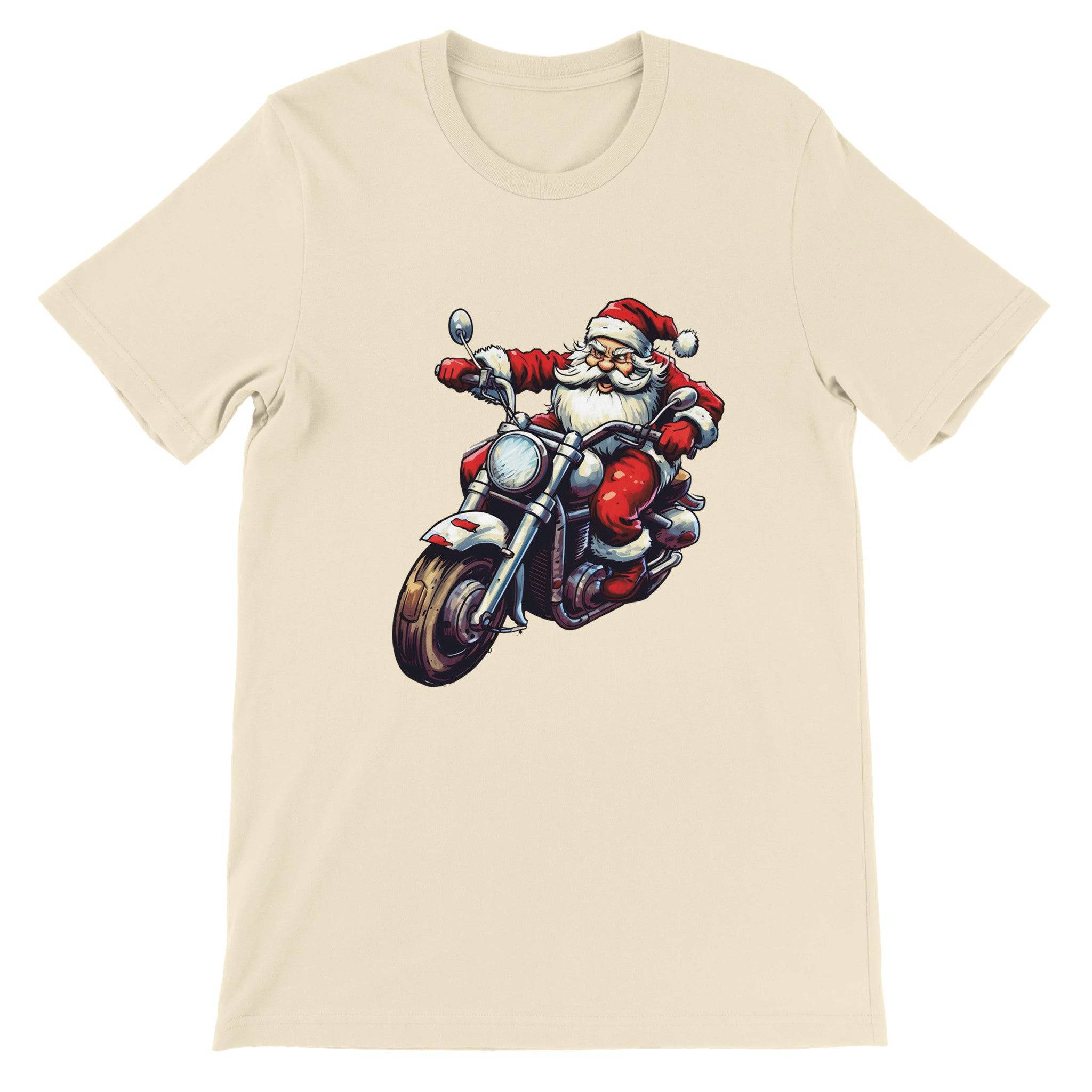 Budget Unisex Crewneck T-shirt/Santa-Bike - Enet Images