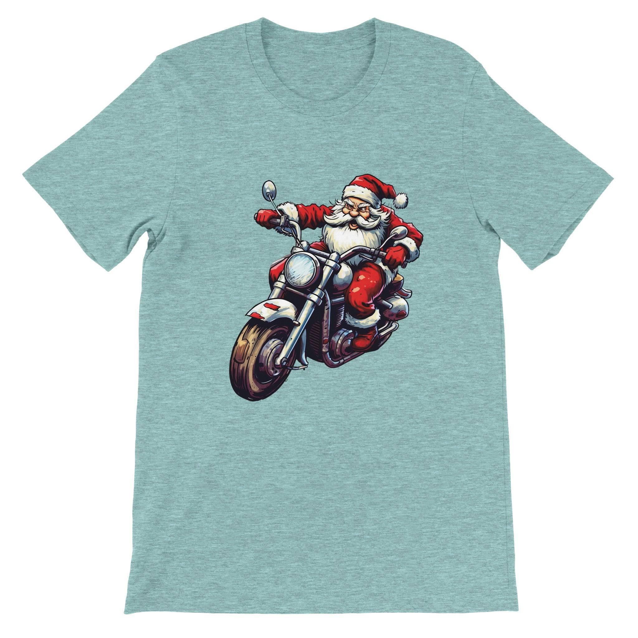 Budget Unisex Crewneck T-shirt/Santa-Bike - Enet Images