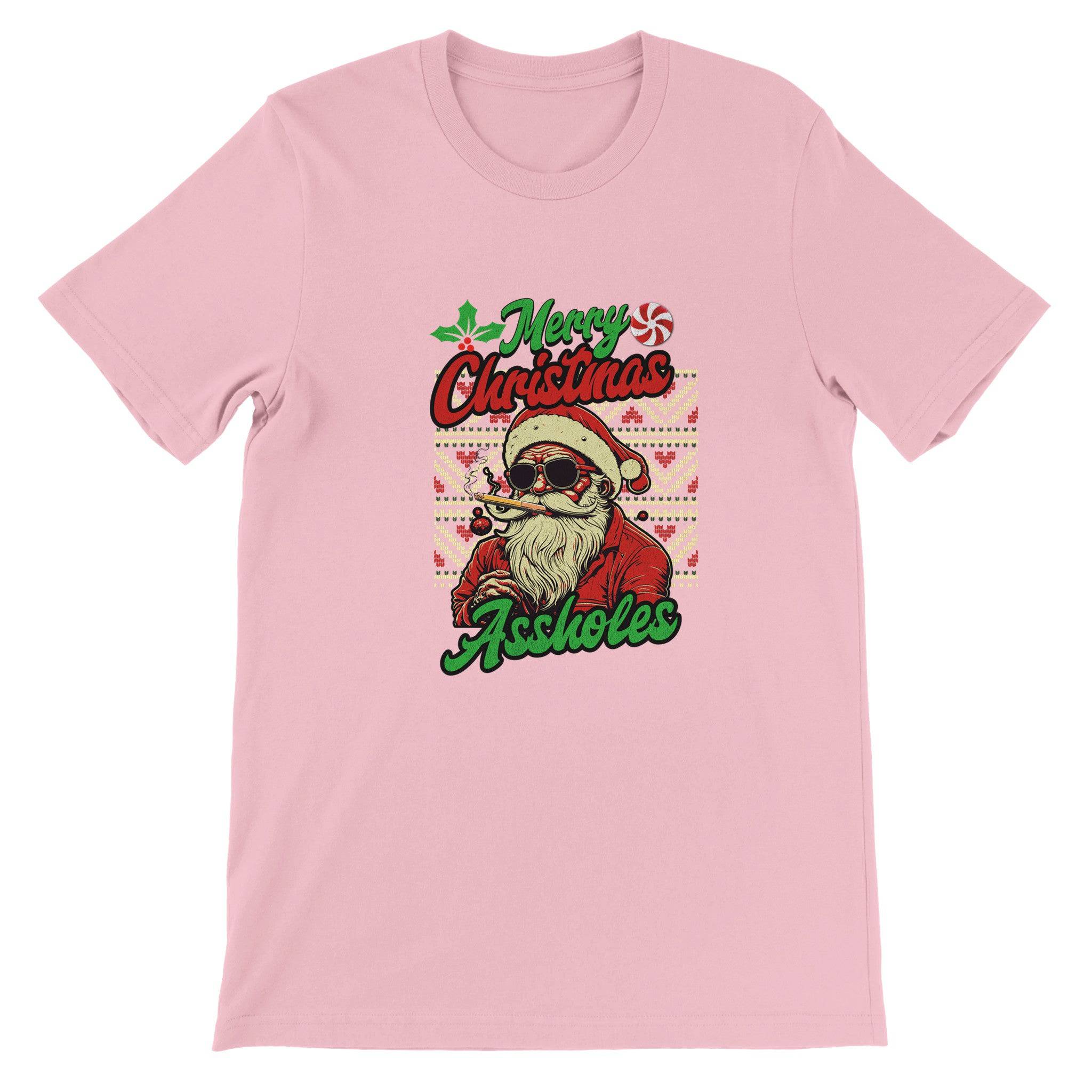 Budget Unisex Crewneck T-shirt/Santa-Merry-Christmas-@ssholes - Enet Images
