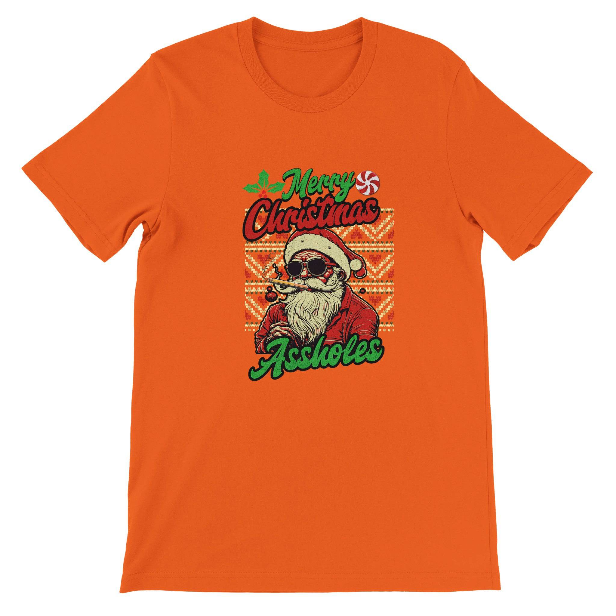Budget Unisex Crewneck T-shirt/Santa-Merry-Christmas-@ssholes - Enet Images