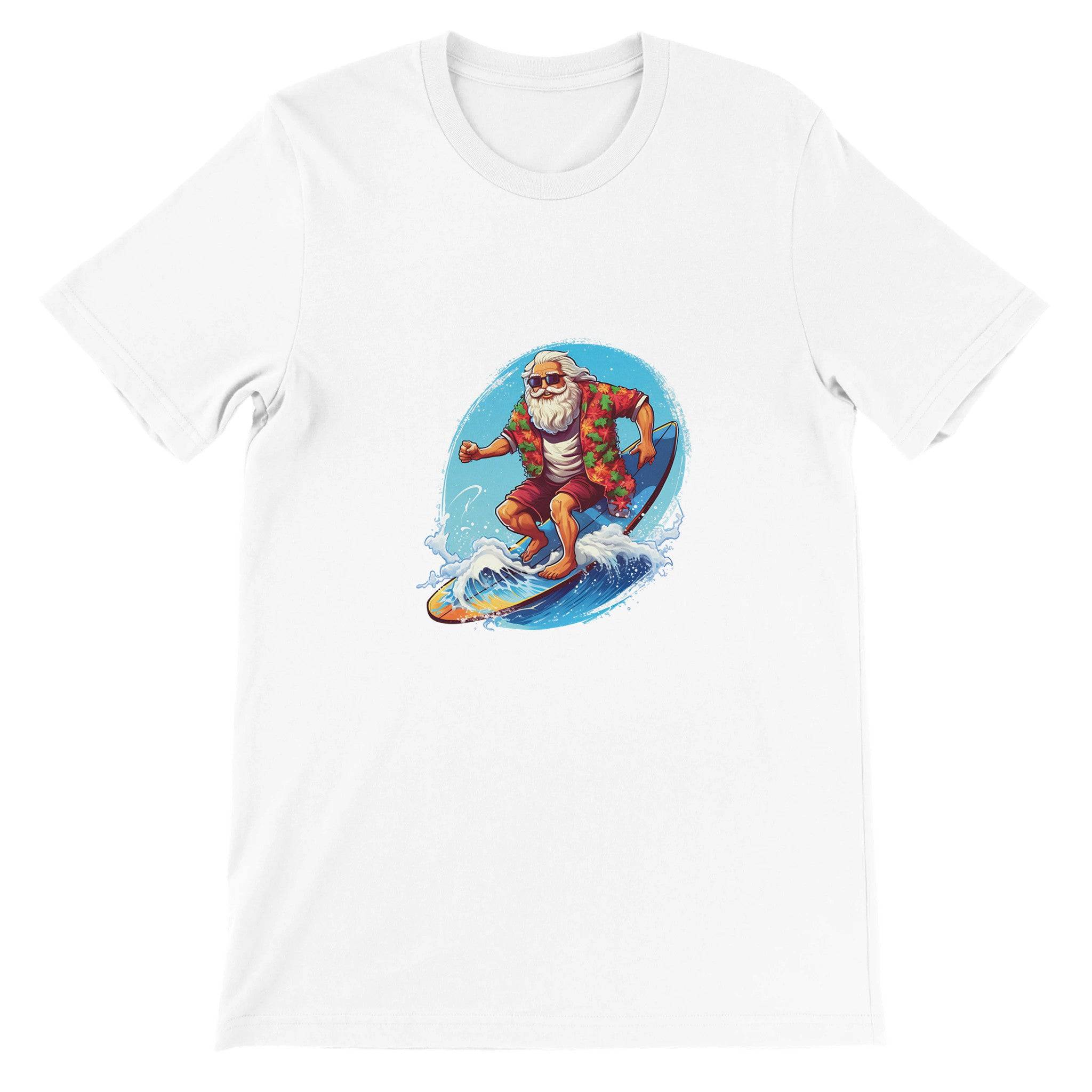 Budget Unisex Crewneck T-shirt/Santa-Surfin - Enet Images