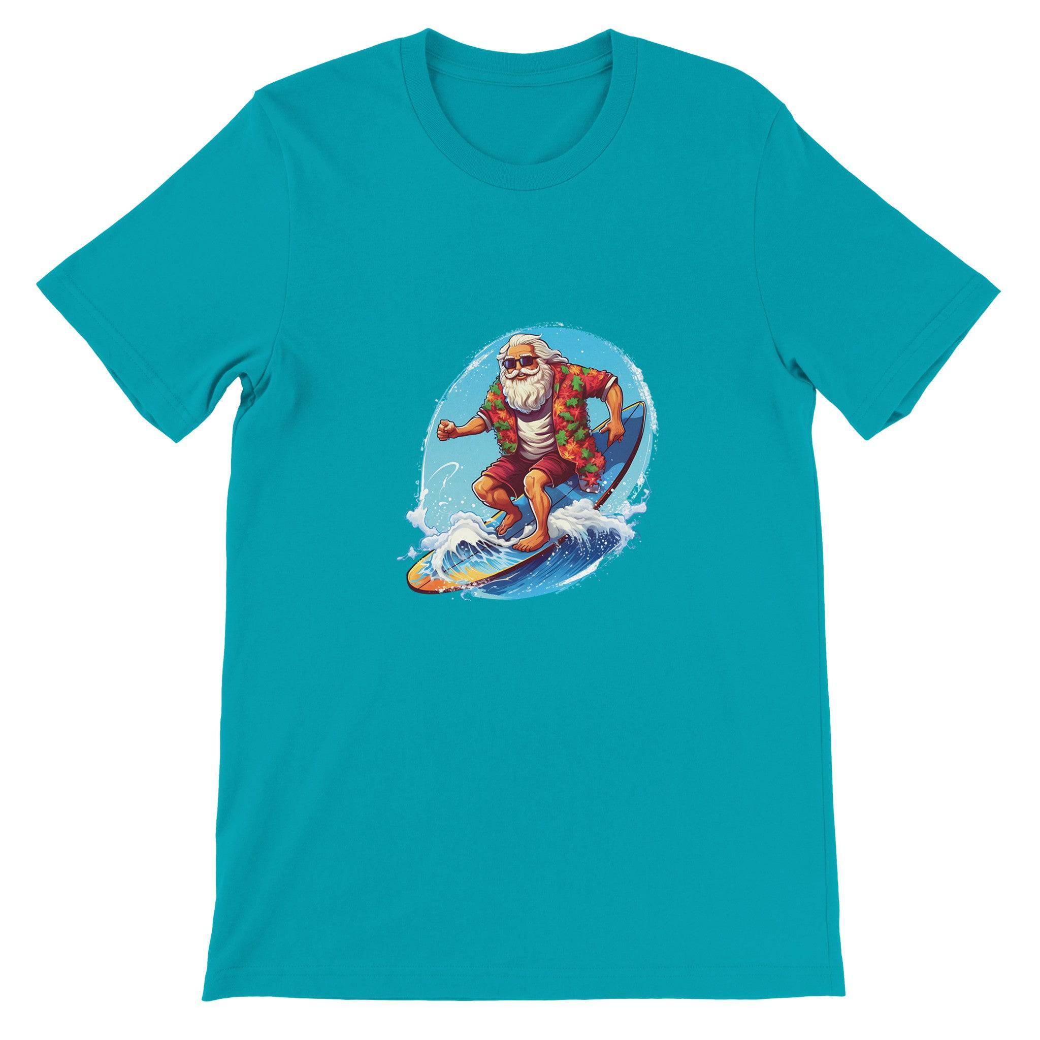Budget Unisex Crewneck T-shirt/Santa-Surfin - Enet Images