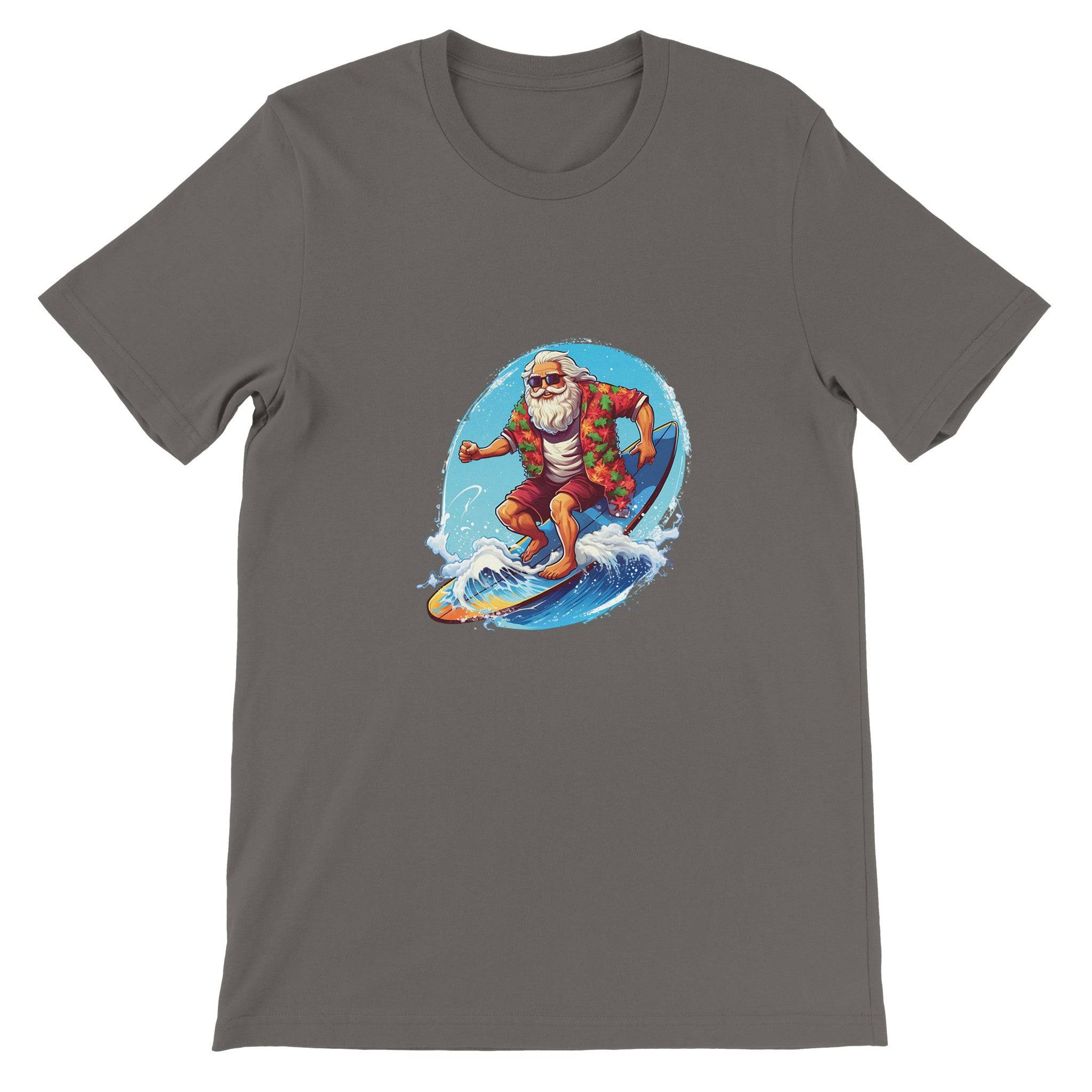 Budget Unisex Crewneck T-shirt/Santa-Surfin - Enet Images