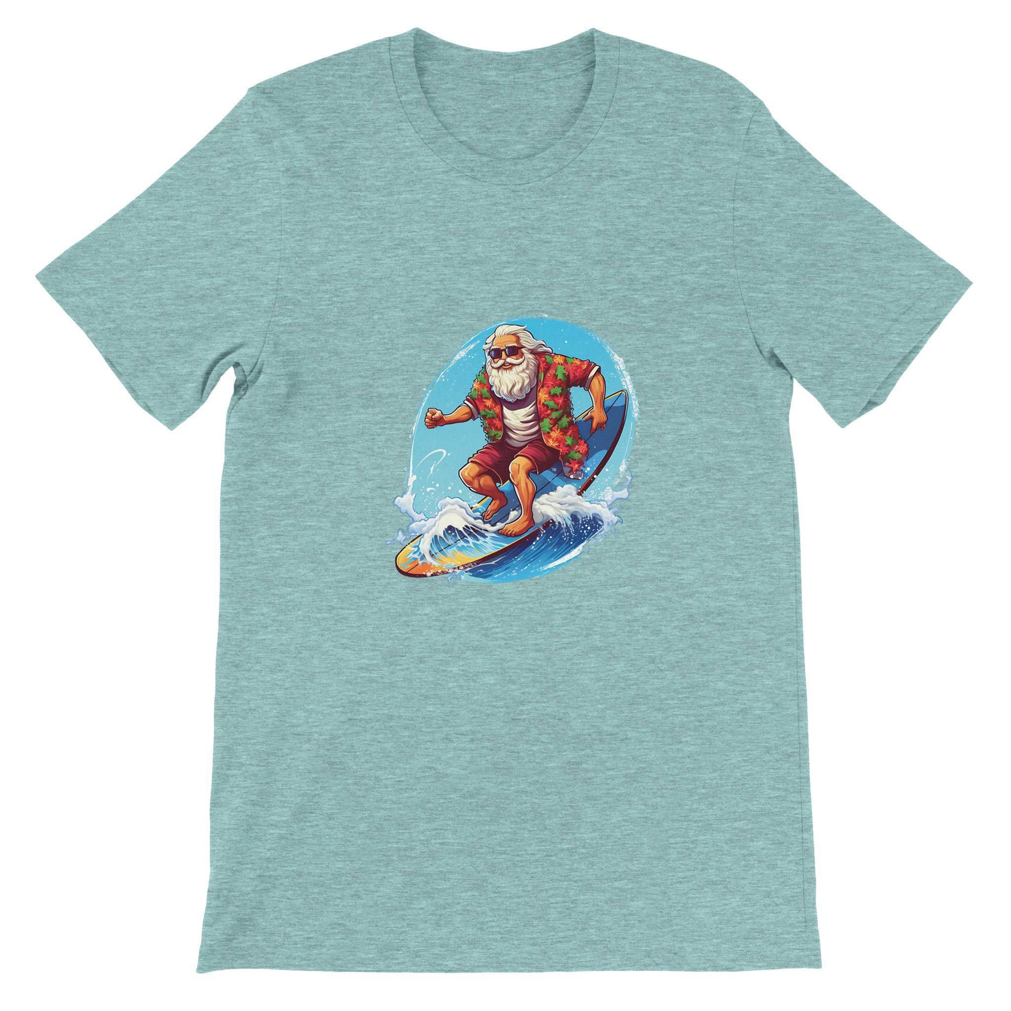 Budget Unisex Crewneck T-shirt/Santa-Surfin - Enet Images