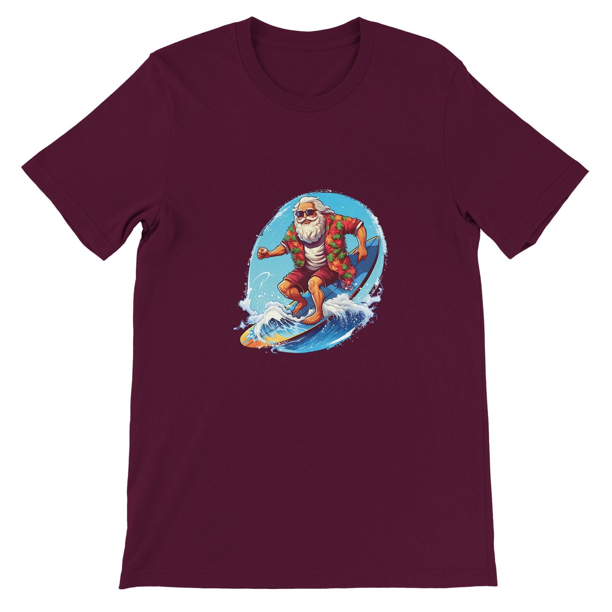 Budget Unisex Crewneck T-shirt/Santa-Surfin - Enet Images